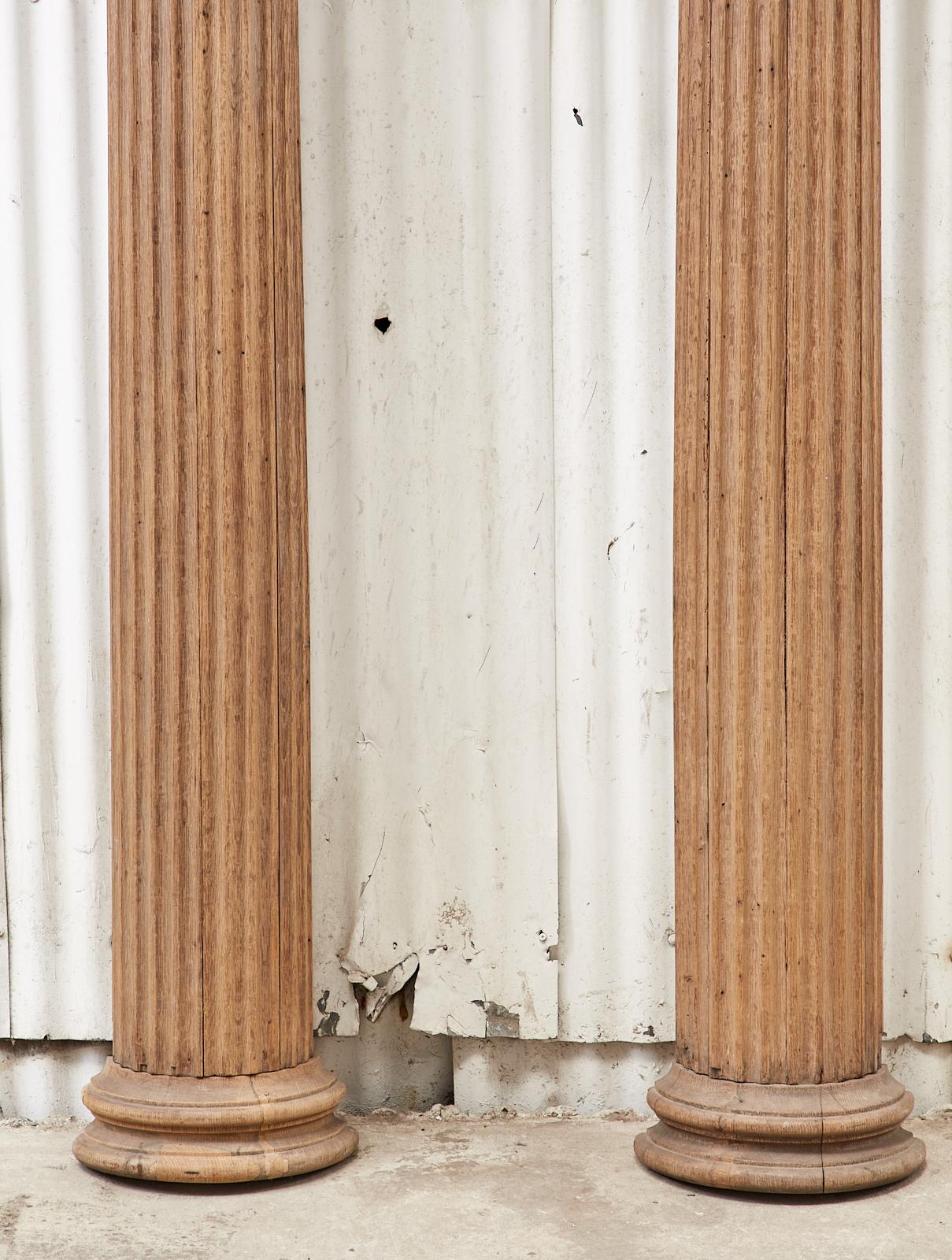 Hand-Crafted Pair of Neoclassical Greco-Roman Ionic Corinthian Pilaster Columns