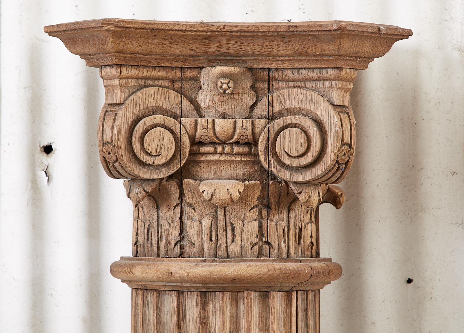 Pair of Neoclassical Greco-Roman Ionic Corinthian Pilaster Columns In Distressed Condition In Rio Vista, CA