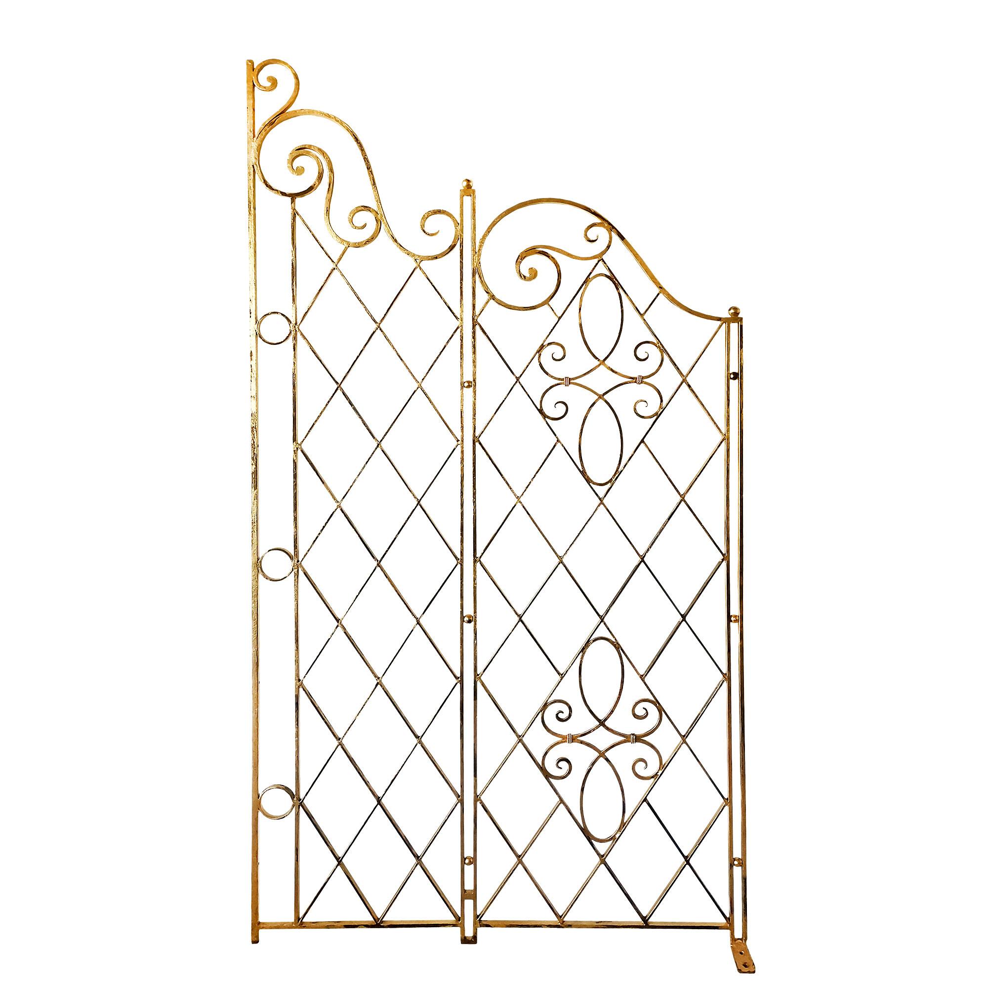 French Pair of Double-Sided Neoclassical Grilles in Wrought Iron - France 1940 For Sale