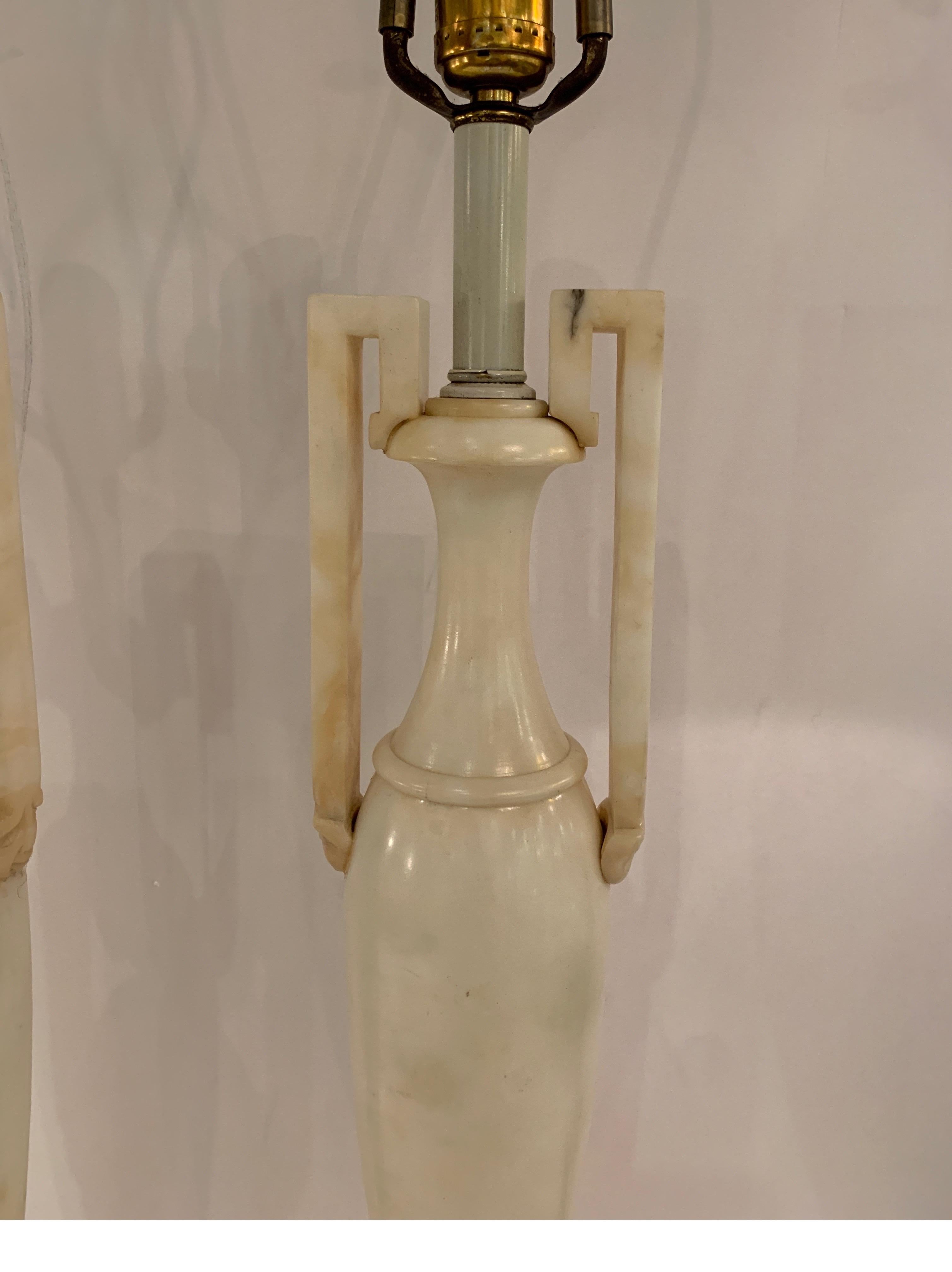 Pair of Neoclassical Italian Marble Lamps 2