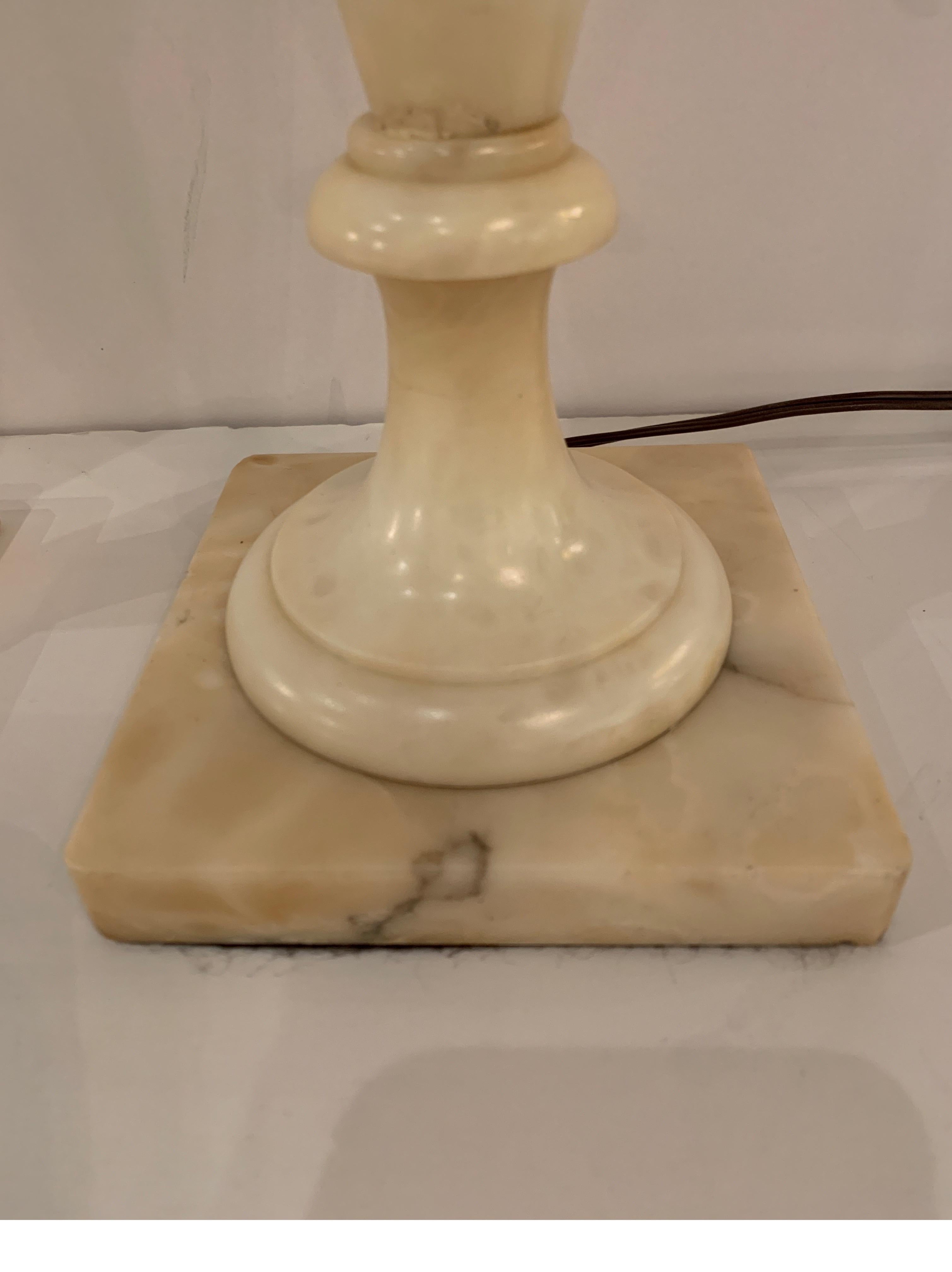 Pair of Neoclassical Italian Marble Lamps 5
