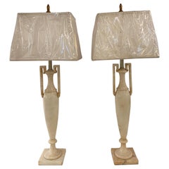 Pair of Neoclassical Italian Marble Lamps Pair of Neoclassical Italian Marble Lamps