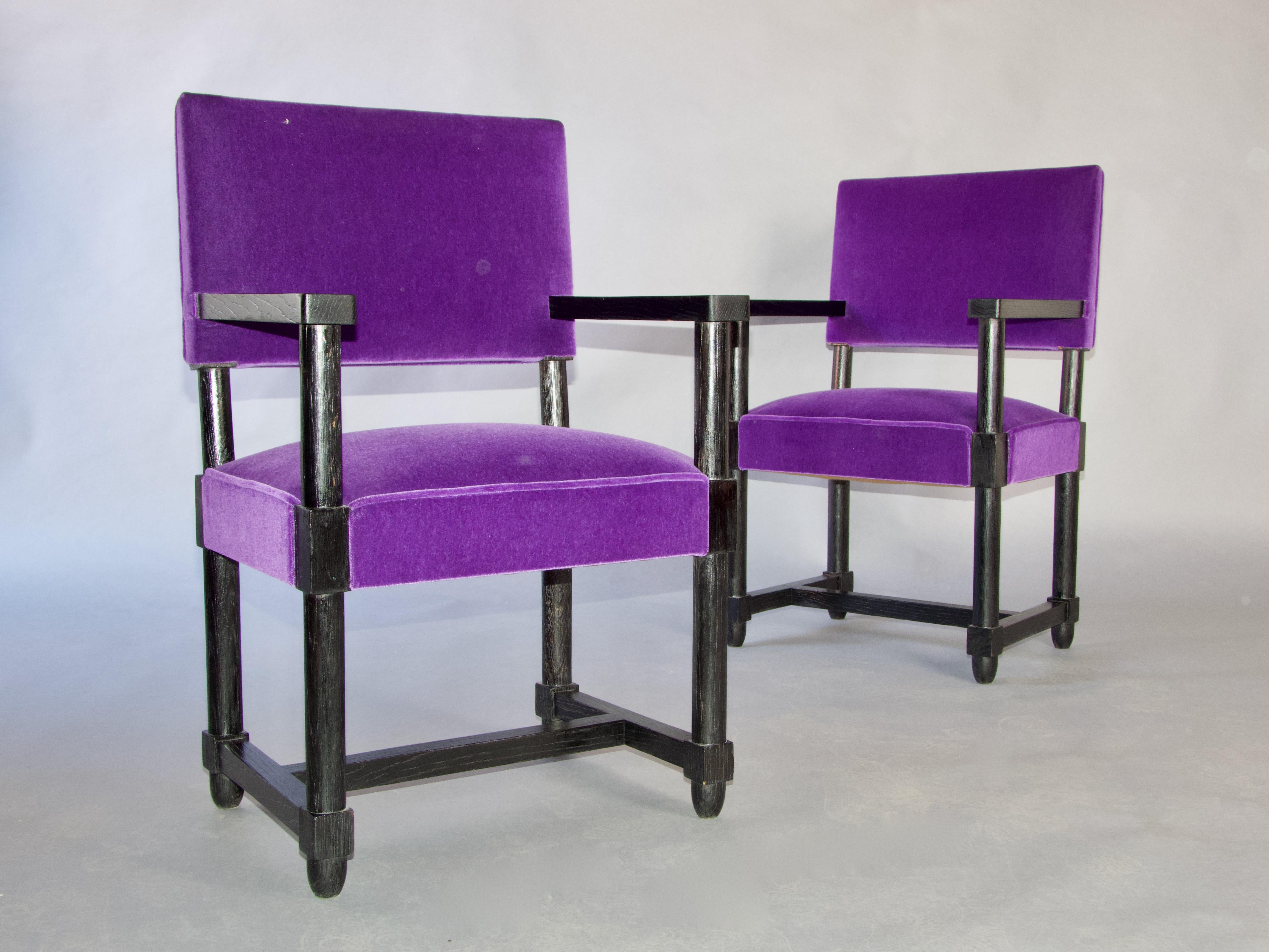 Coppia di poltrone neoclassiche Jacques Adnet in vendita 2