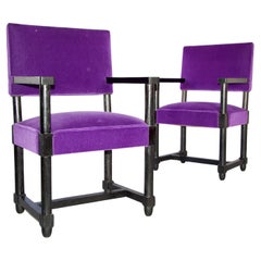 Pair of neoclassical Jacques Adnet armchairs
