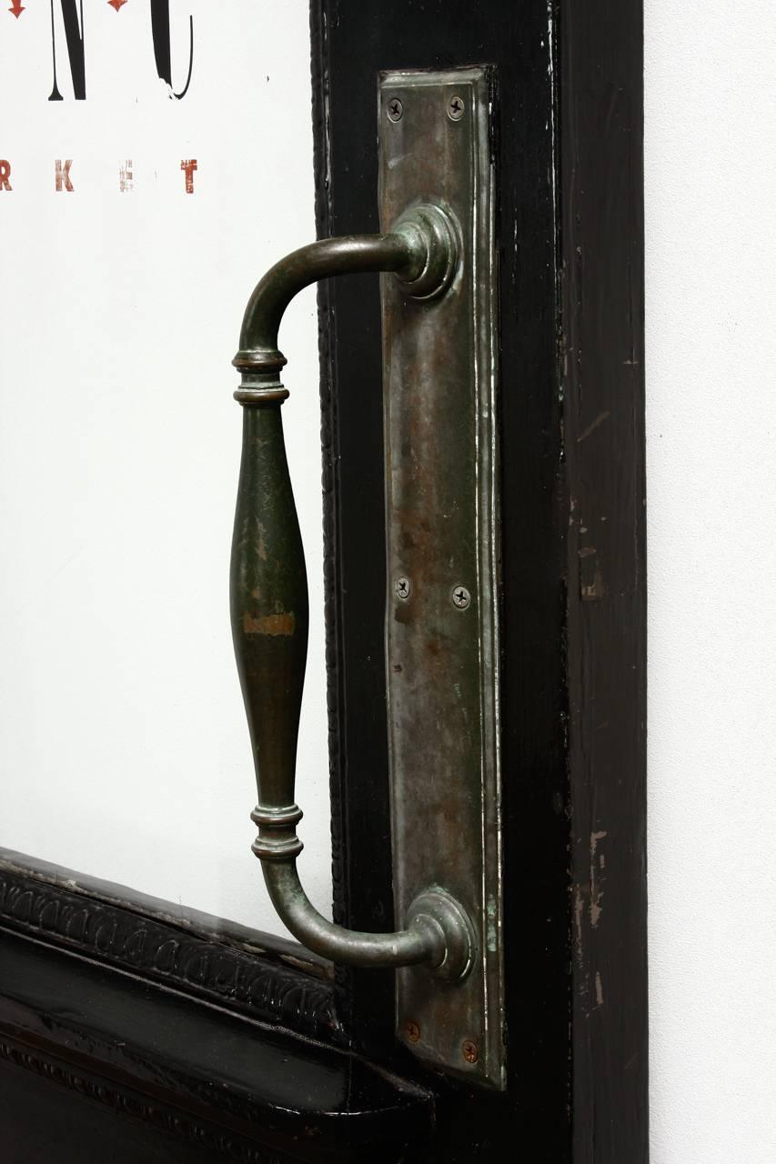 Brass Pair of Neoclassical Louis XVI Lacquered Pub or Bistro Doors