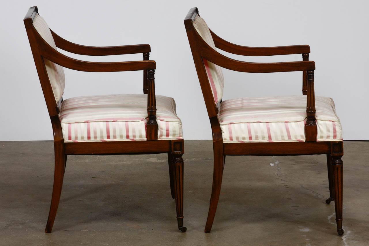 Pair of Neoclassical Louis XVI Style Armchairs 8