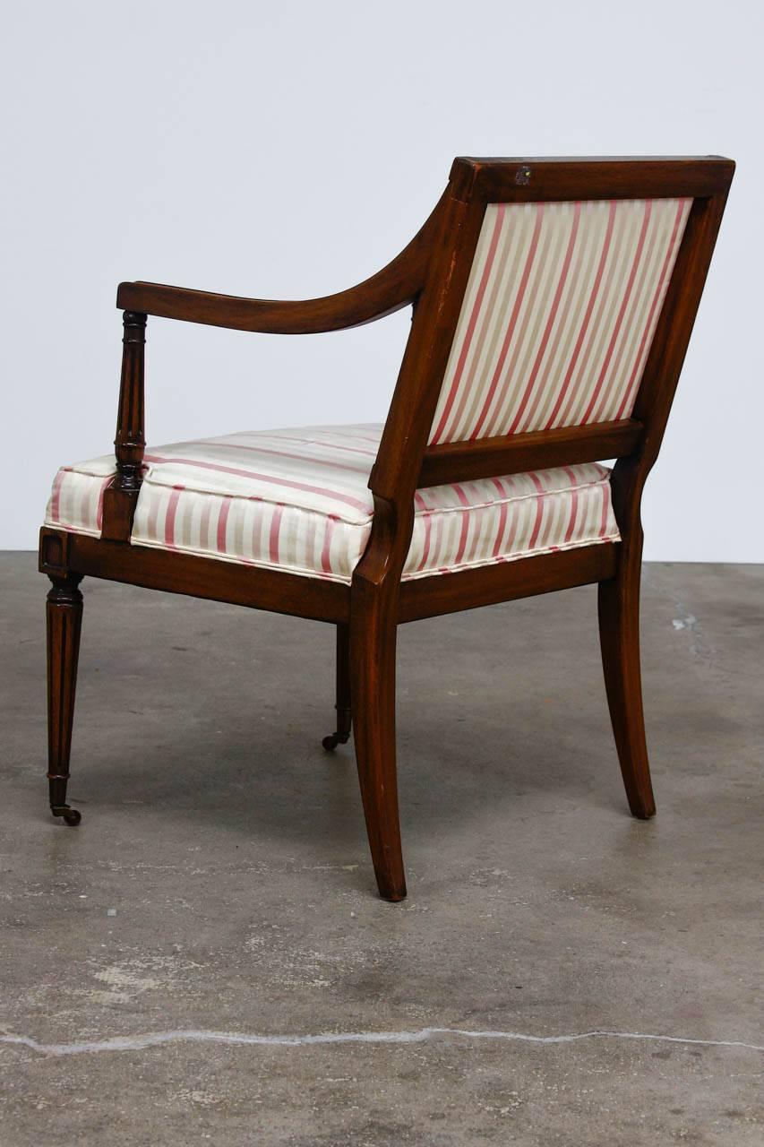 Pair of Neoclassical Louis XVI Style Armchairs 1