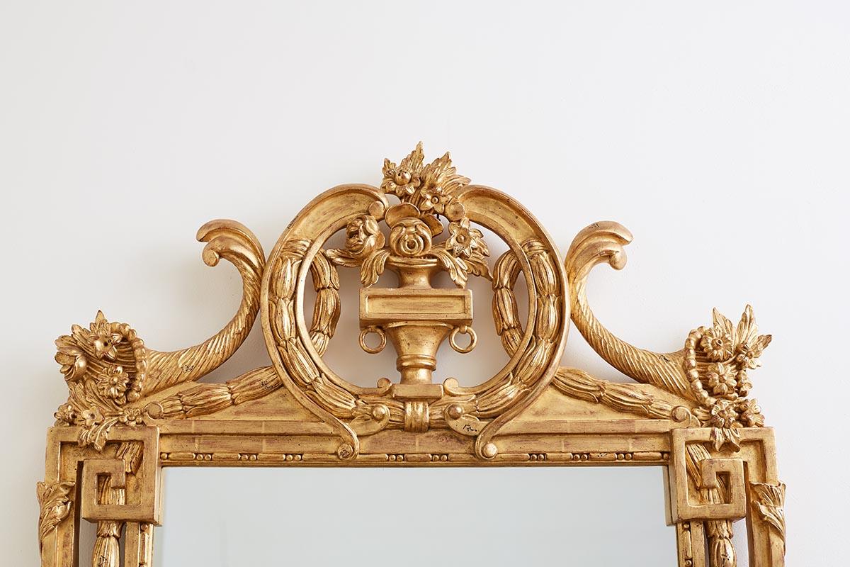 Pair of Neoclassical Louis XVI Style Giltwood Mirrors 7