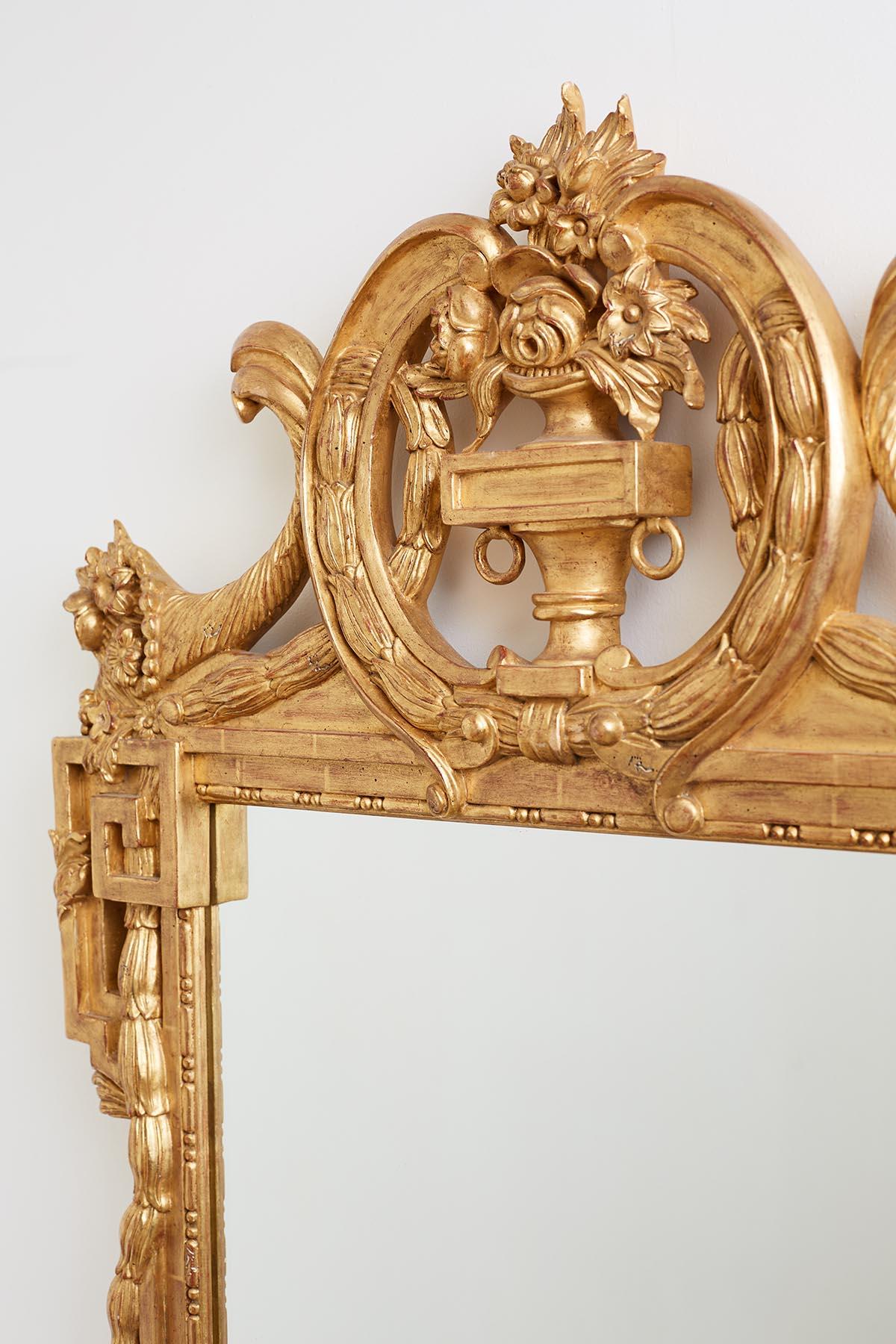 20th Century Pair of Neoclassical Louis XVI Style Giltwood Mirrors