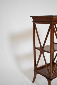 Pair of neoclassical mahogany bedside tables, 1960s.