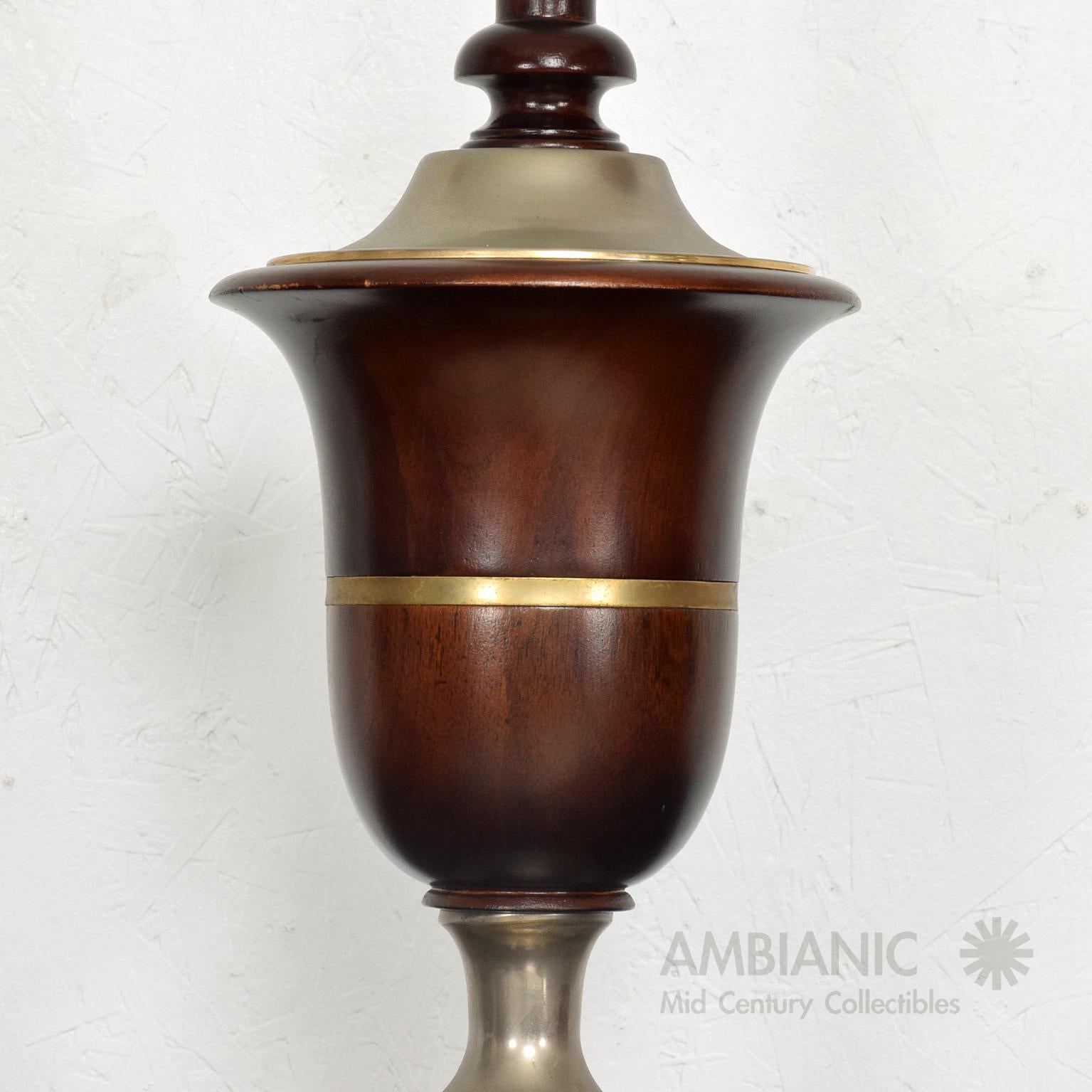 Mid-20th Century  Neoclassical Mahogany Adjustable Table Lamps Mexican Modern Luis Barragan 1940s