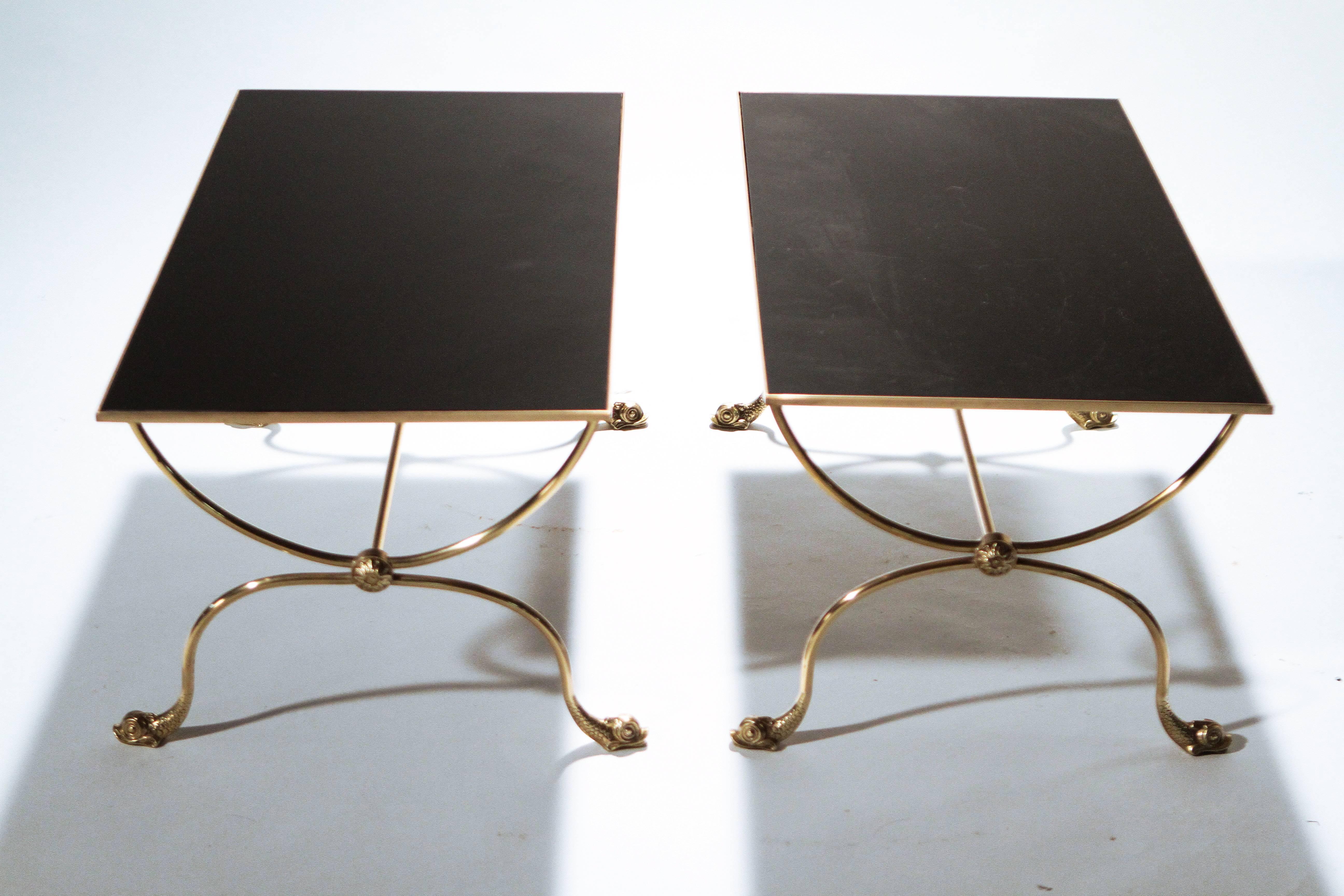 French Pair of Neoclassical Maison Jansen Coffee Tables, 1970s