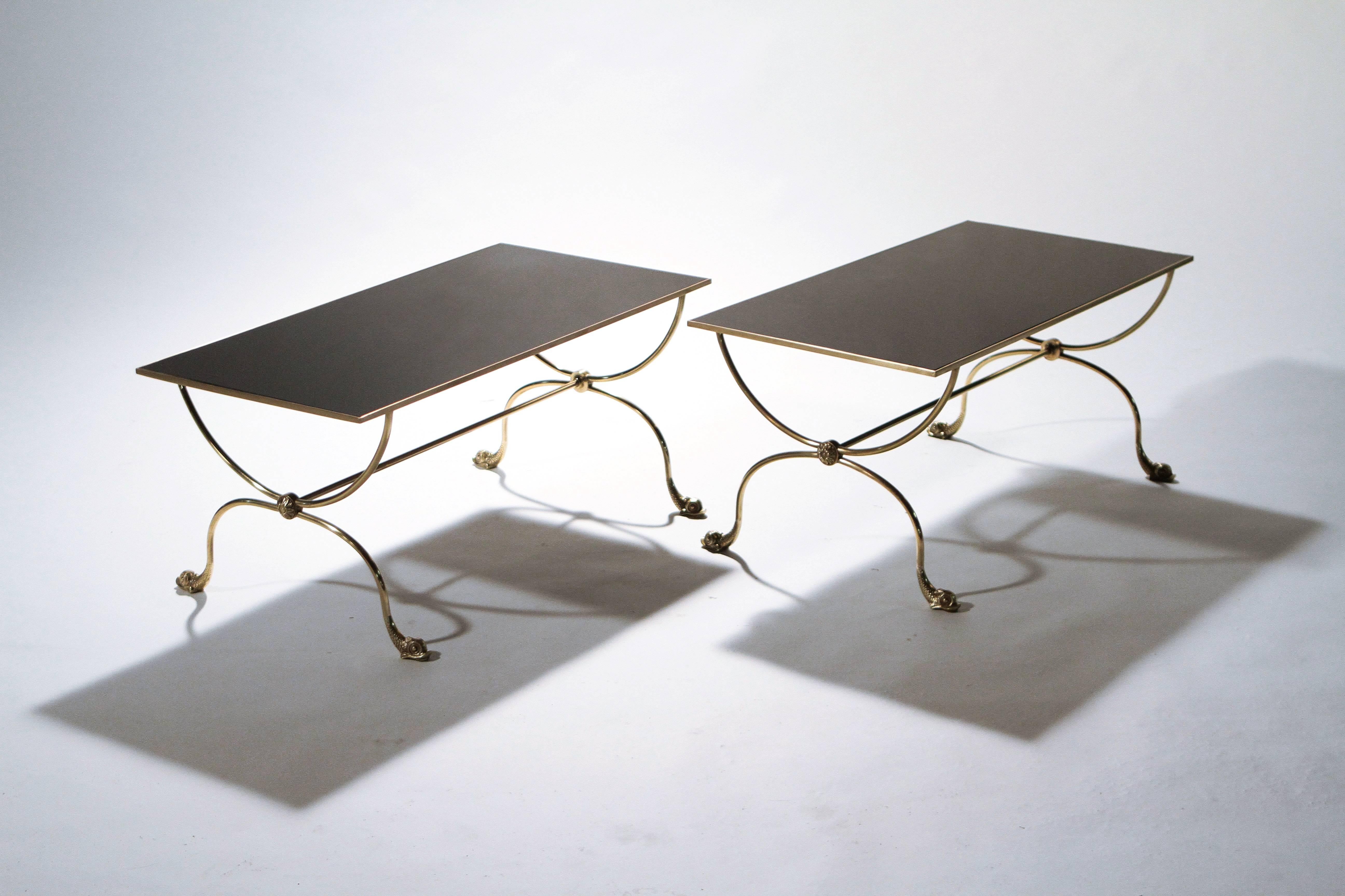 Late 20th Century Pair of Neoclassical Maison Jansen Coffee Tables, 1970s