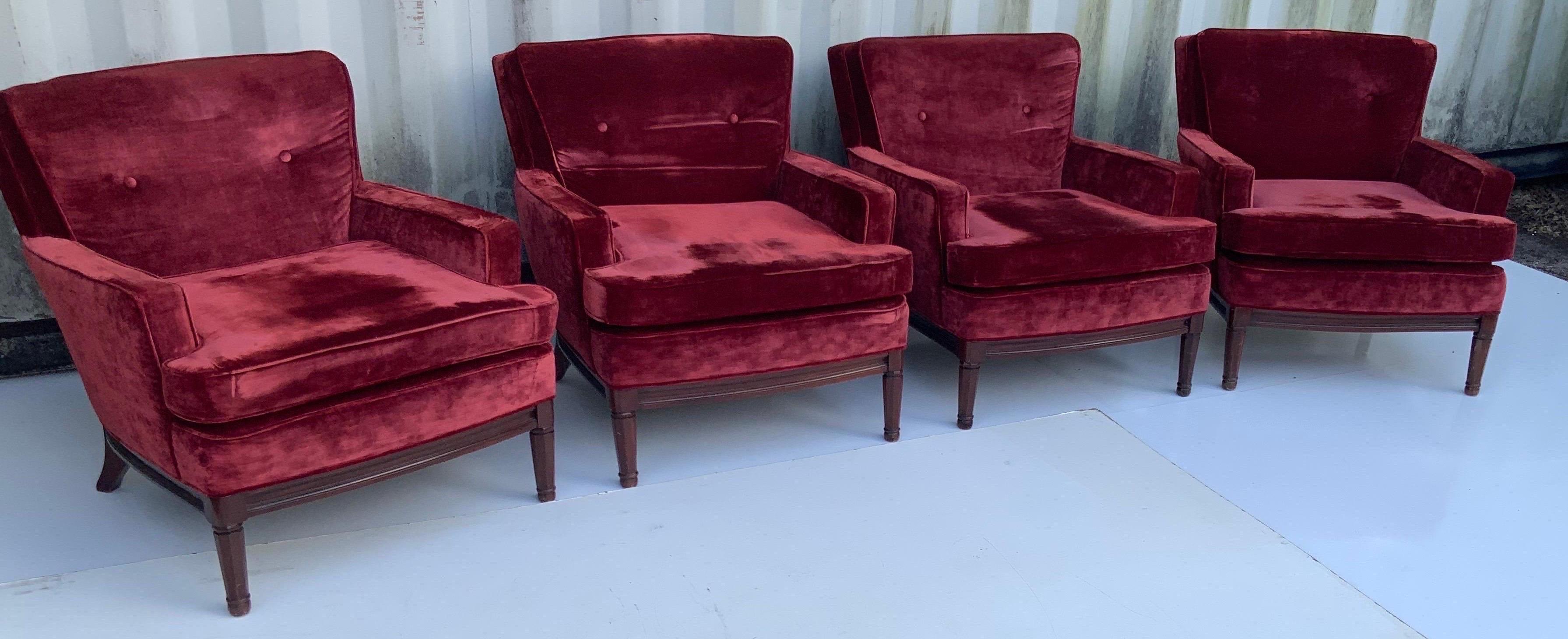 Pair of Neoclassical Maison Jansen Lounge Chairs circa 1960, 2 Pairs Available For Sale 8