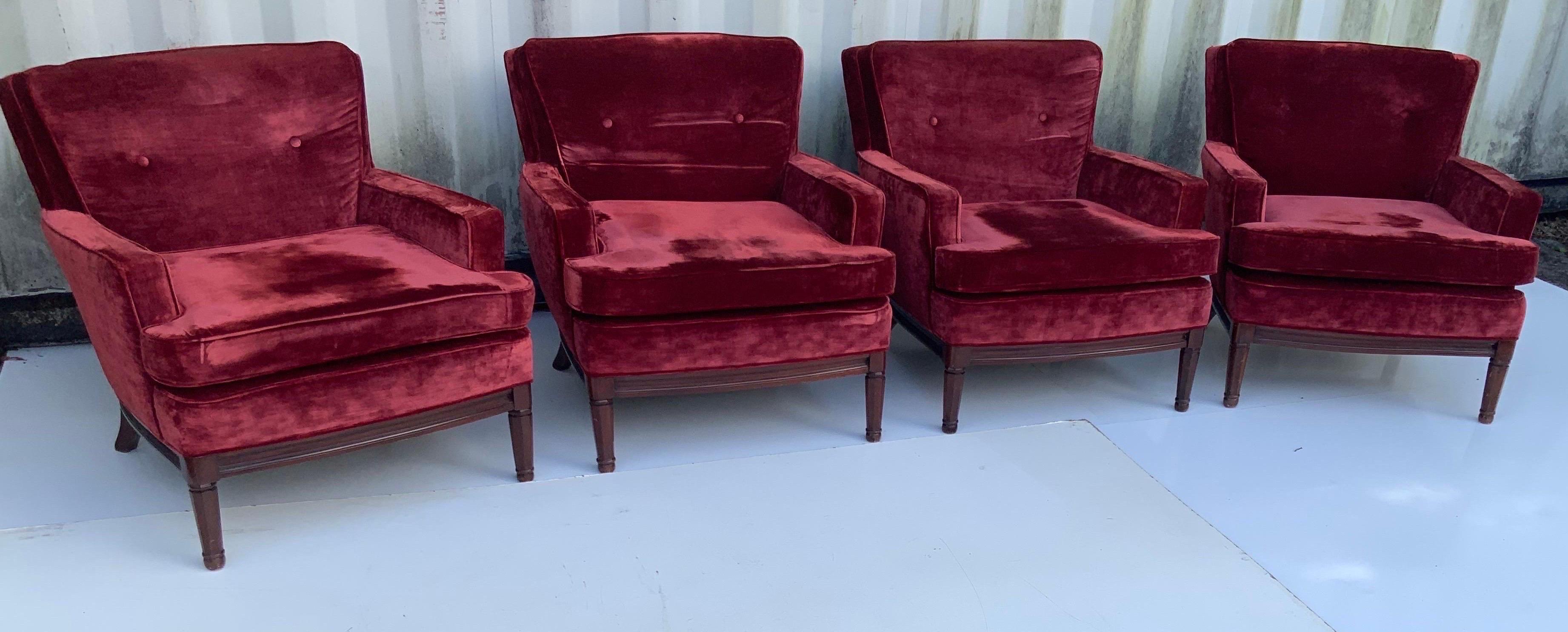 Pair of Neoclassical Maison Jansen Lounge Chairs circa 1960, 2 Pairs Available For Sale 9