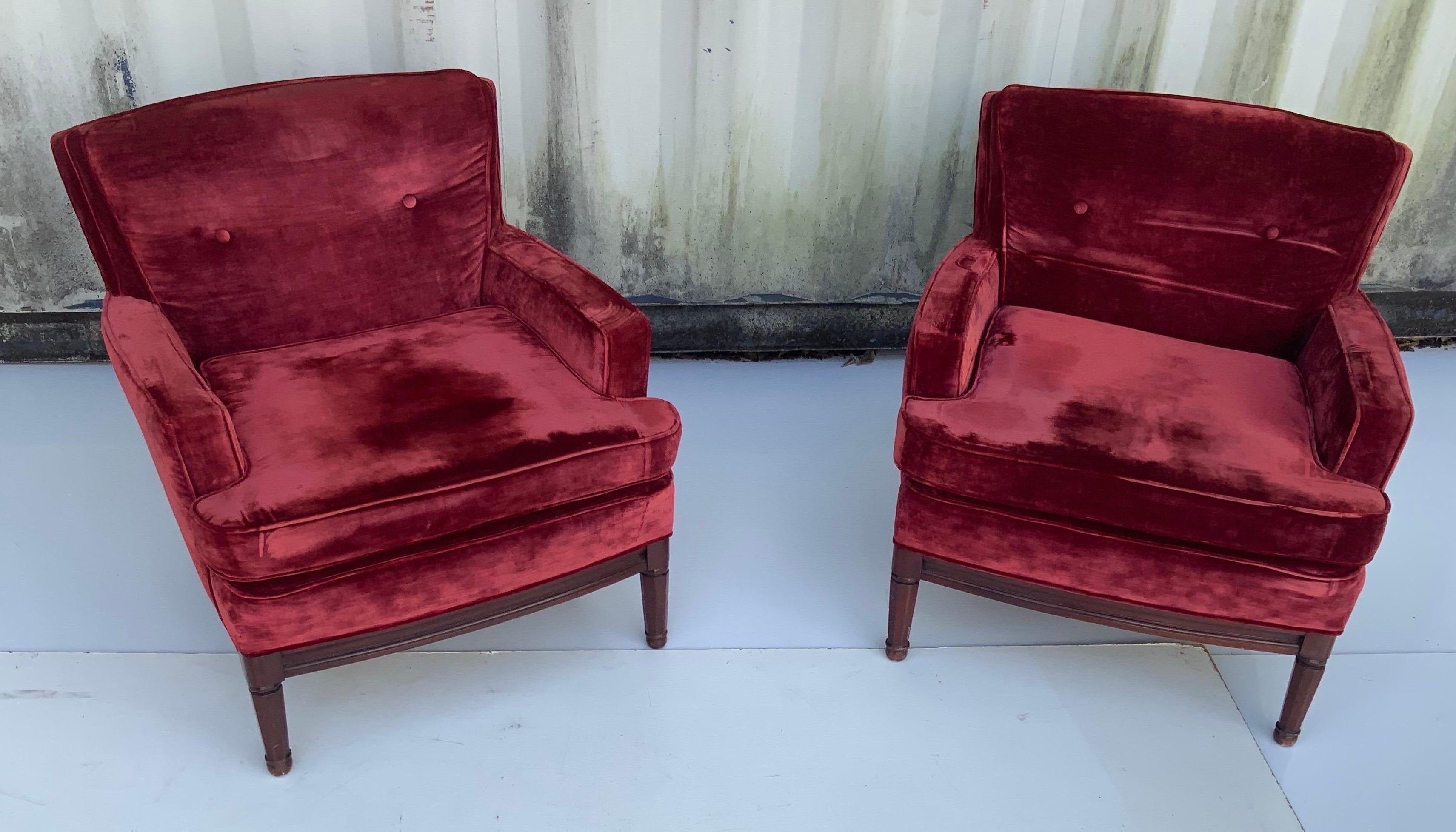 French Pair of Neoclassical Maison Jansen Lounge Chairs circa 1960, 2 Pairs Available For Sale