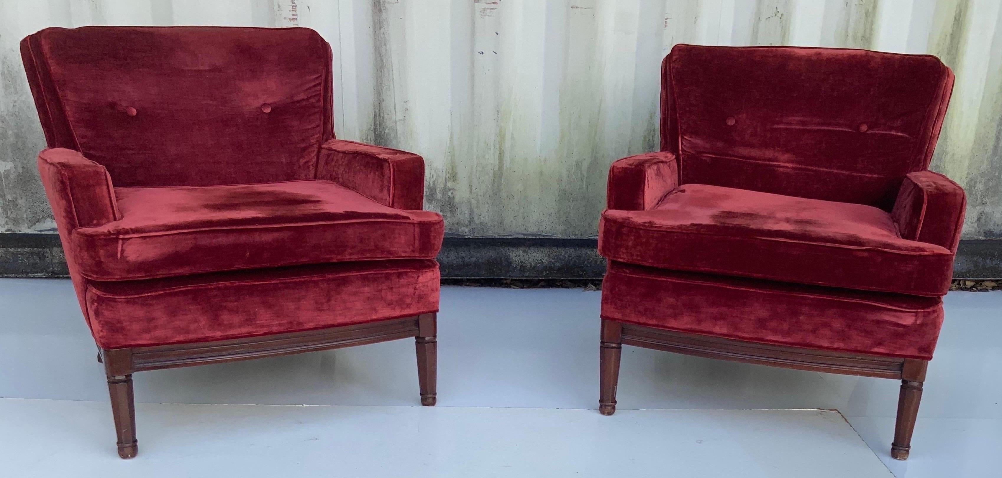 Pair of Neoclassical Maison Jansen Lounge Chairs circa 1960, 2 Pairs Available In Good Condition For Sale In Miami, FL