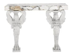 Pair of Neoclassical Marble Console Tables