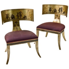Pair of Neoclassical Midcentury Klismos Chairs by Rose Tarlow for Melrose House