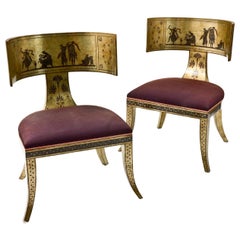 Pair of Neoclassical Midcentury Klismos Chairs by Rose Tarlow for Melrose House