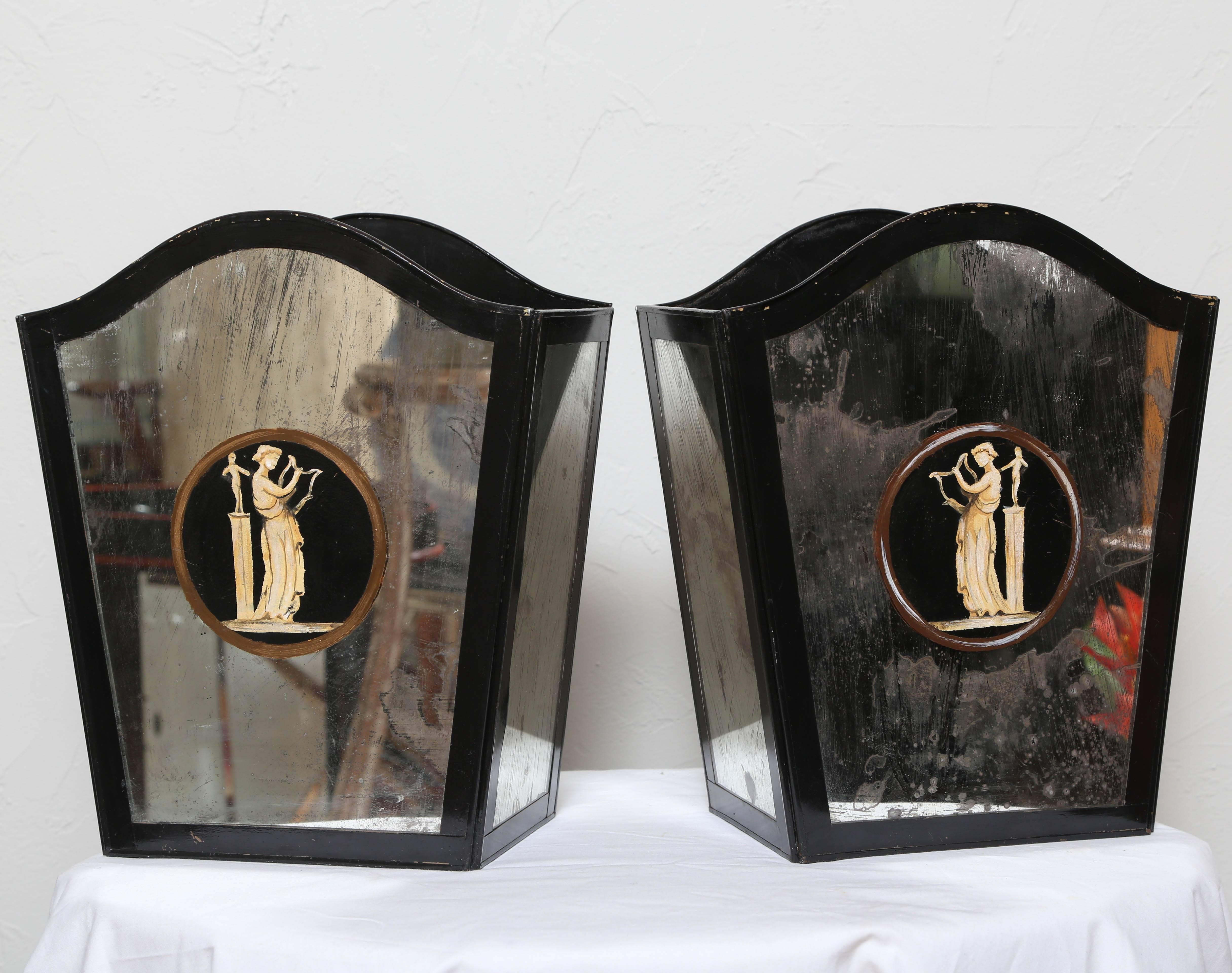 Pair of Neoclassical Mirrored Wall Sconces 3