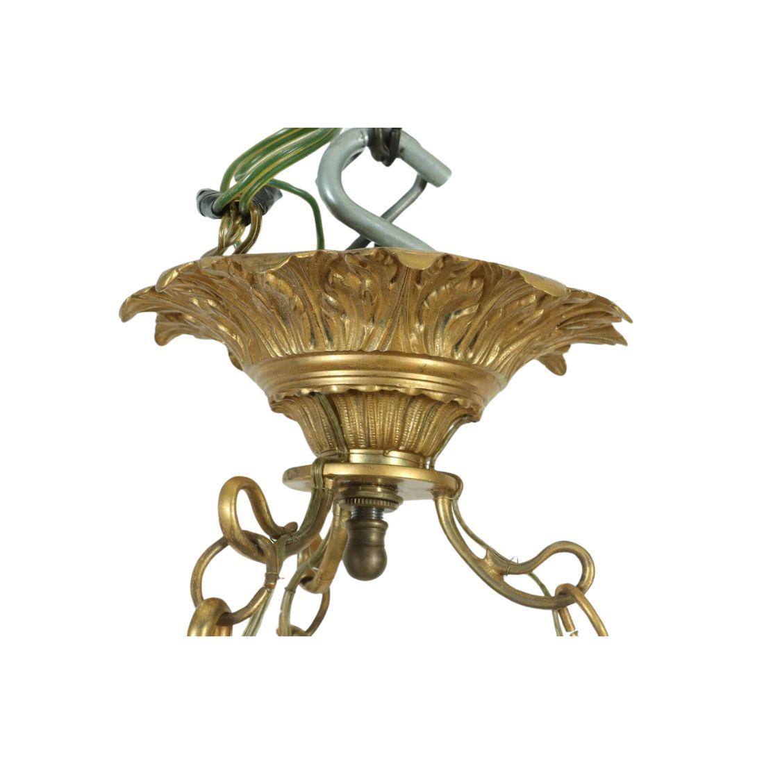 XX secolo Coppia di ciondoli neoclassici in ormolu e vetro lattiginoso in vendita