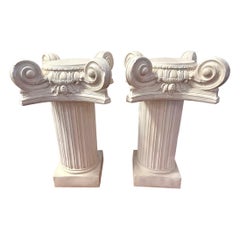 Pair of Neoclassical Pedestals Columns Side Tables