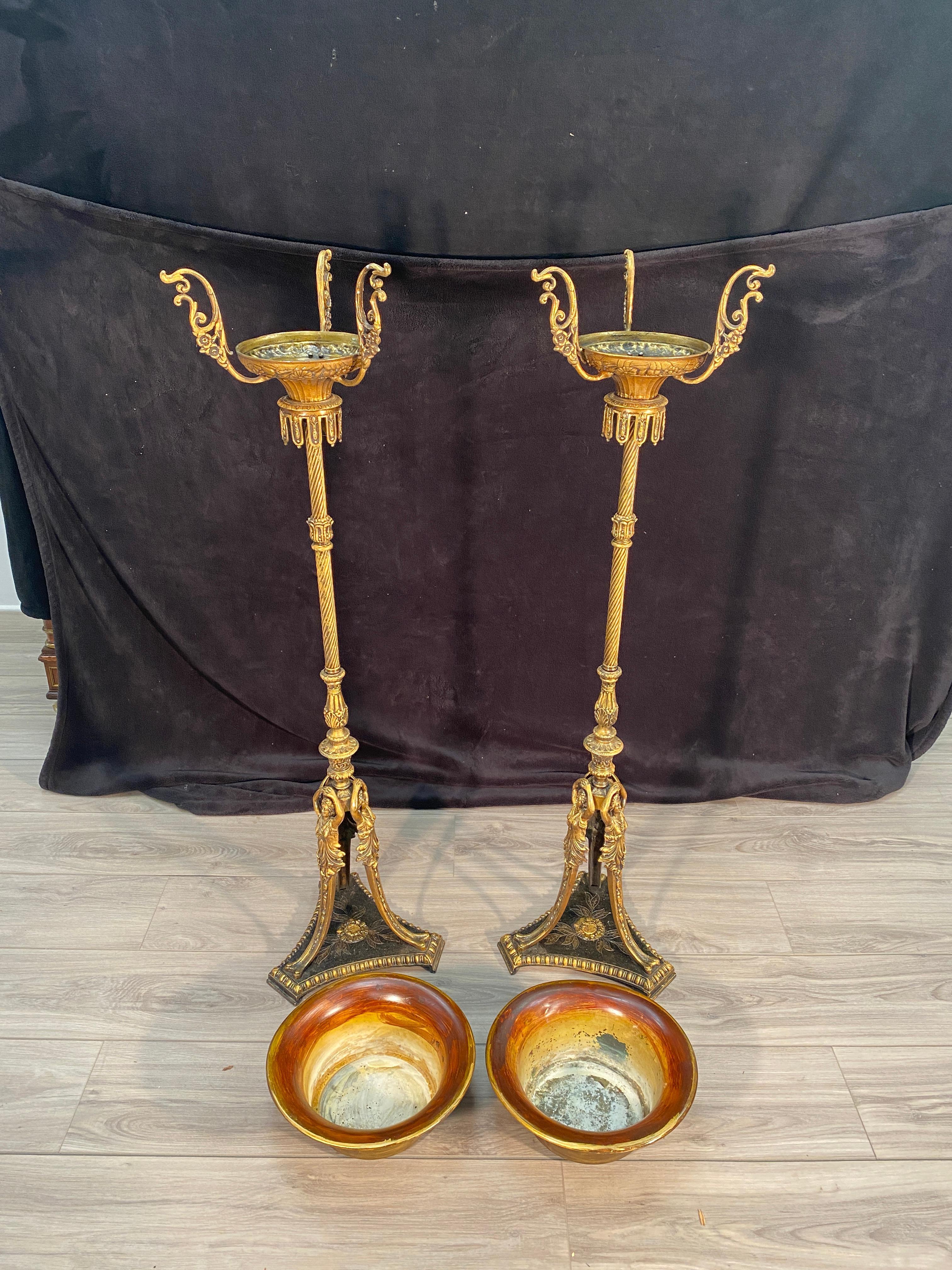 Pair of Neoclassical Plant Stands For Sale 3