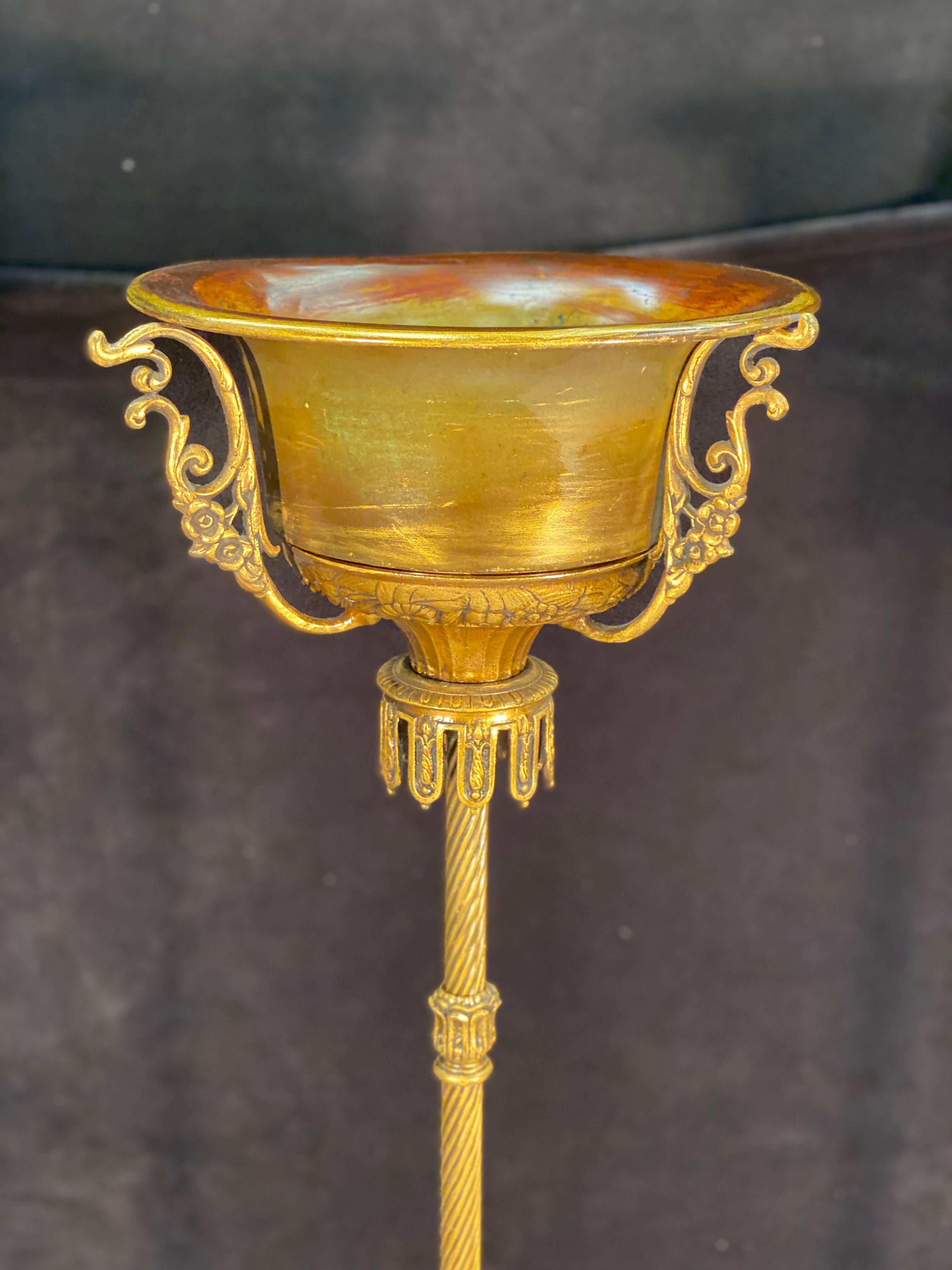 Gilt Pair of Neoclassical Plant Stands For Sale