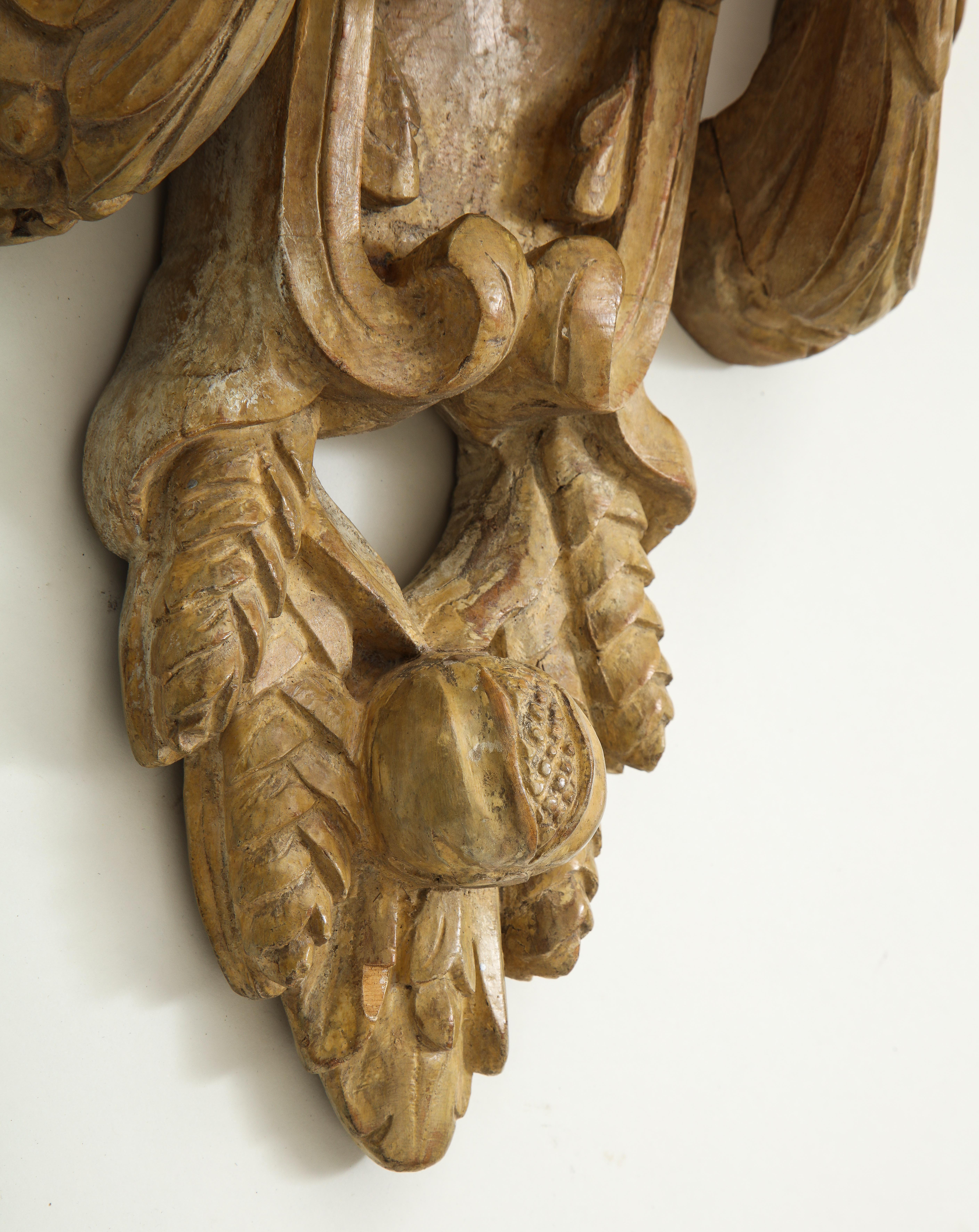 Pair of Neoclassical Ram's Head Limed Wall Brackets 1