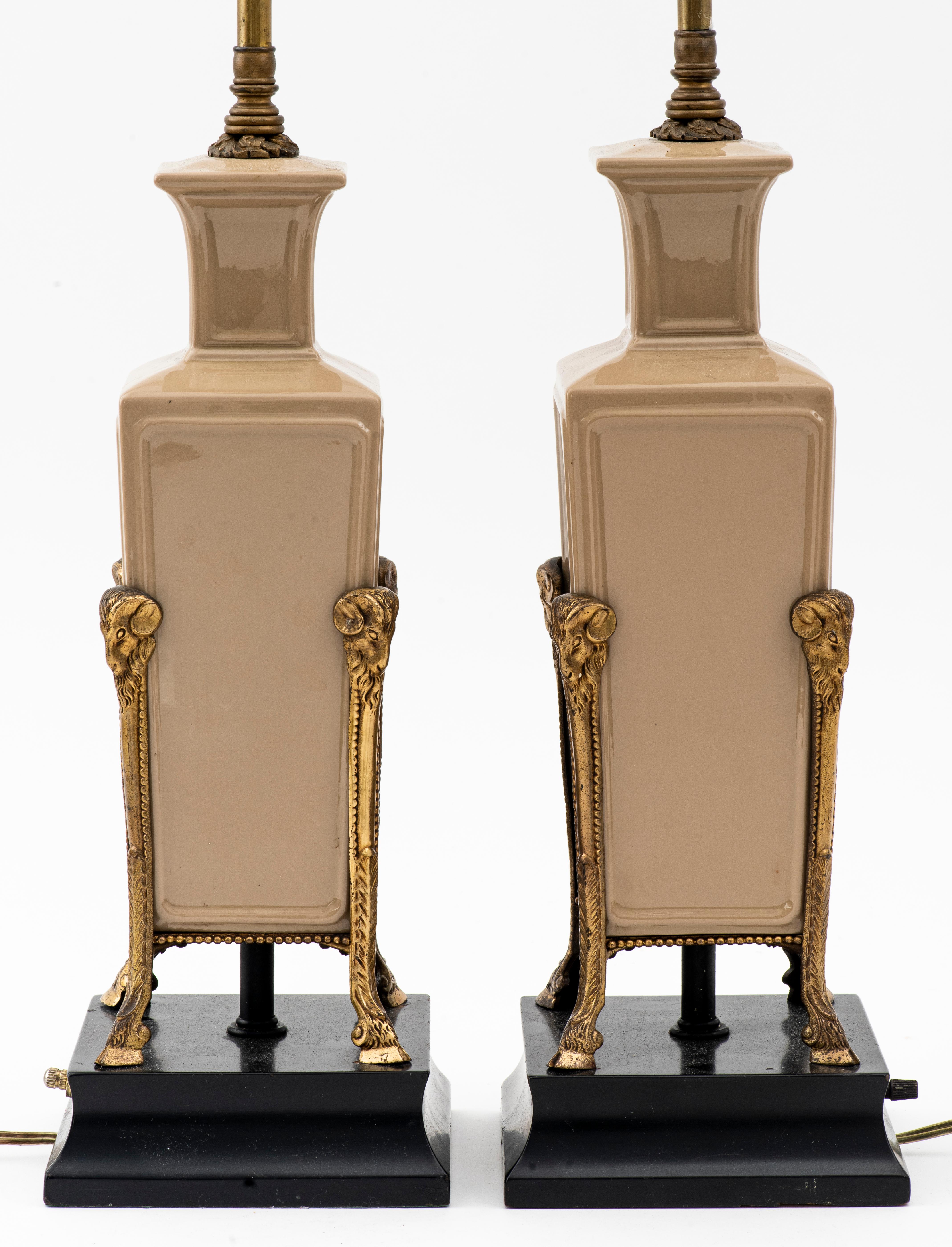 20th Century Pair of Neoclassical Revival Ceramic Table Lamps