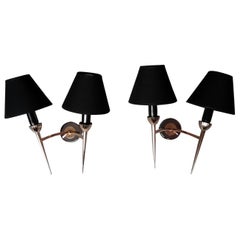 Pair of Neoclassical Sconces by Maison Lunel, France, 1950