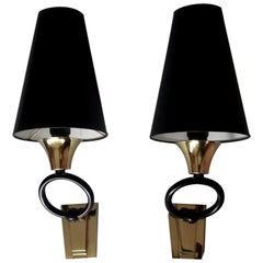 Pair of Neoclassical Sconces, Maison Jansen Style, France, 1950s