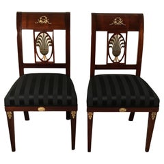 Antique Pair of Neoclassical Side Chairs, Germany 1810-20
