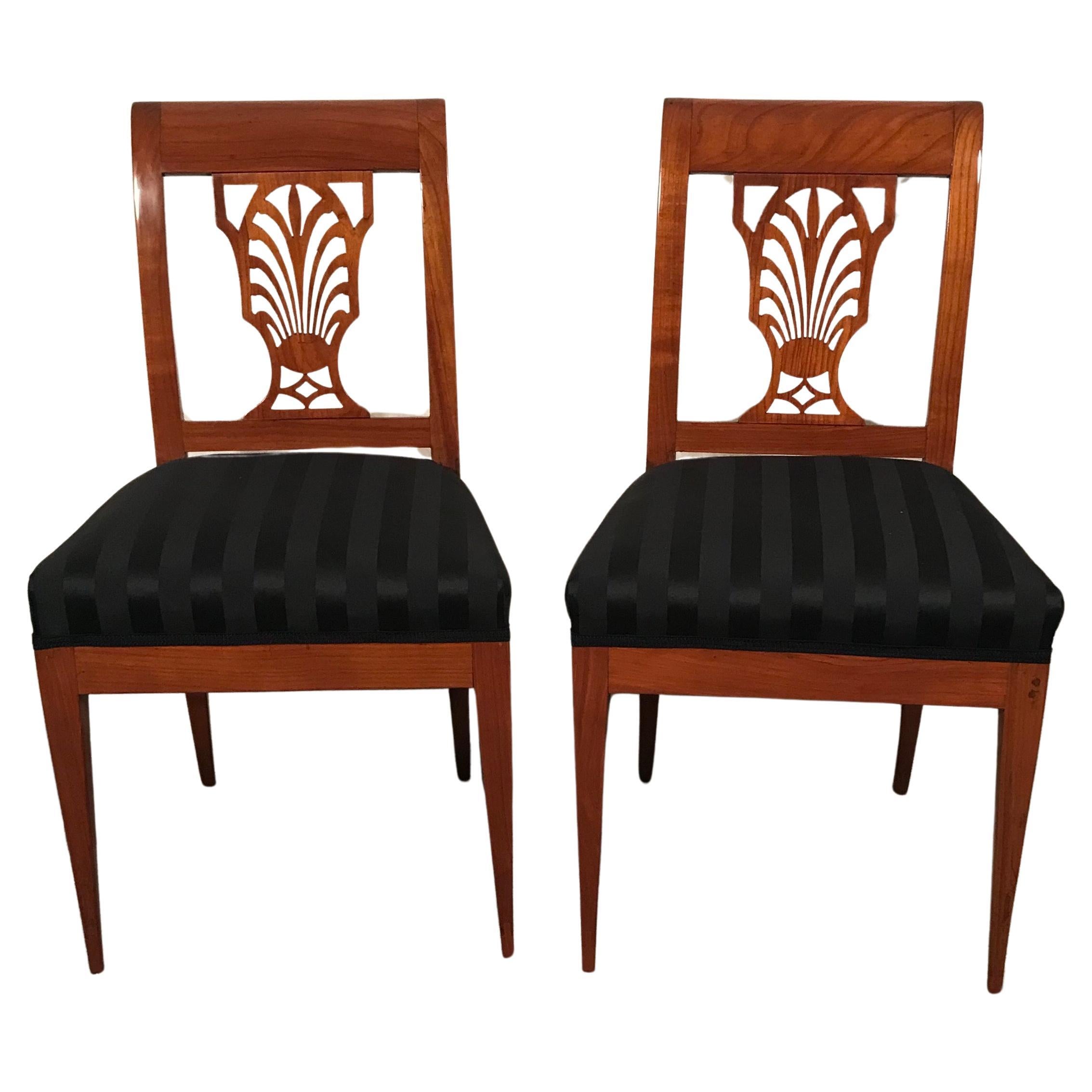 Pair of Neoclassical Side Chairs, South German 1810-20 For Sale