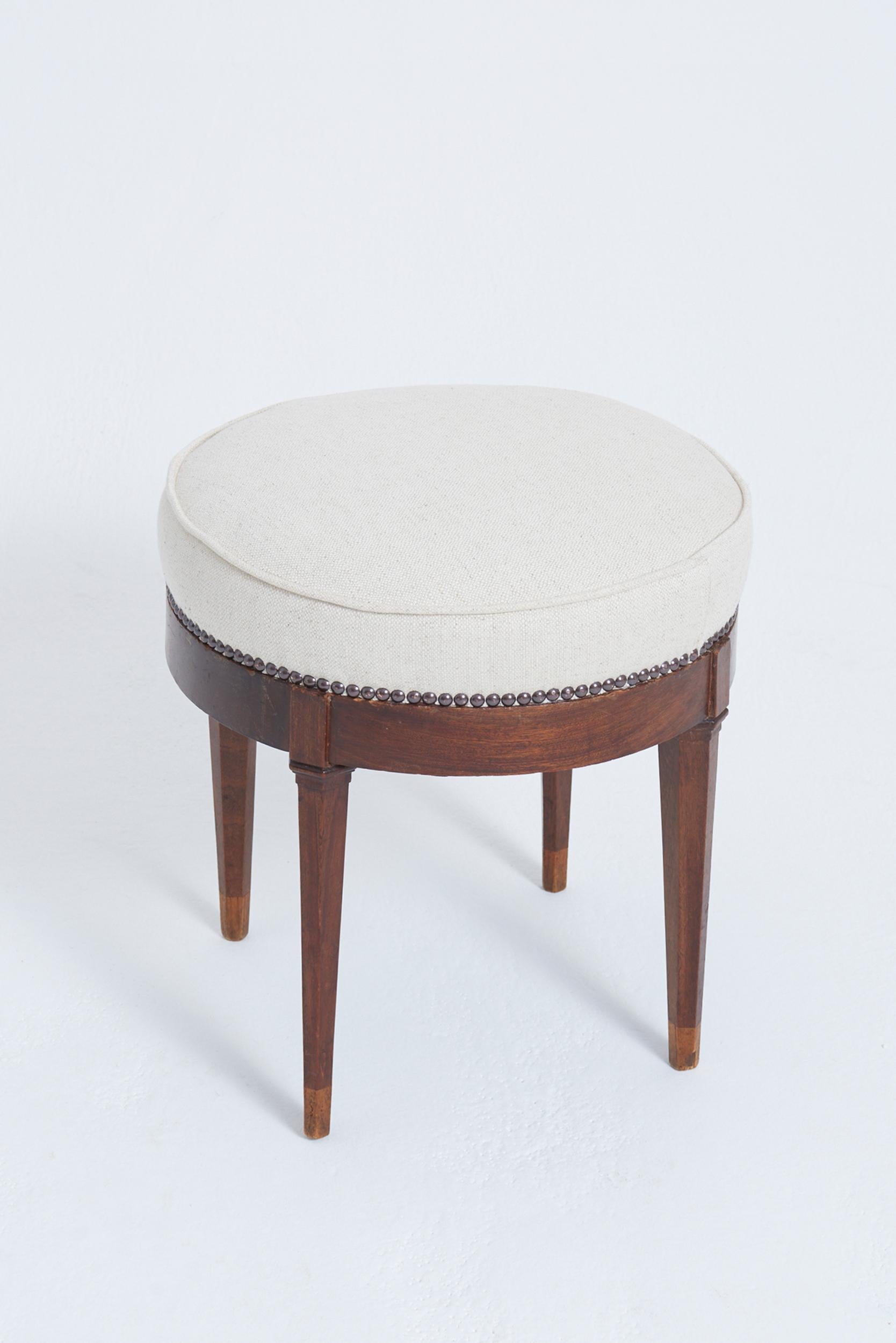 French Pair of Neoclassical Stools For Sale