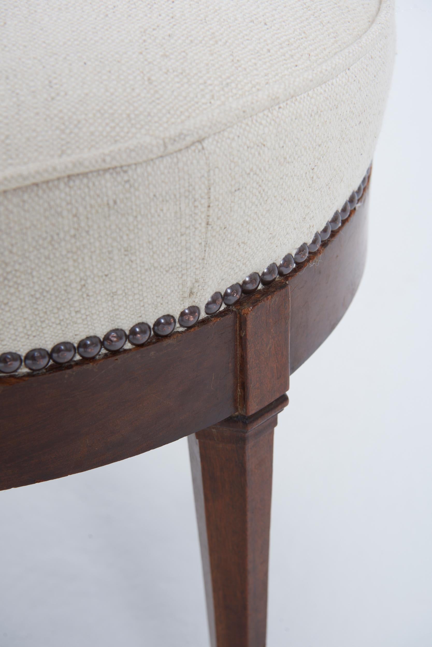 Mahogany Pair of Neoclassical Stools For Sale