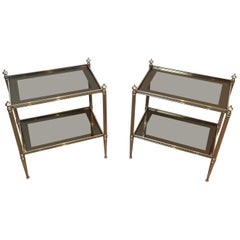 Pair of Neoclassical Stye Silvered Side Tables Attributed to Maison Jansen