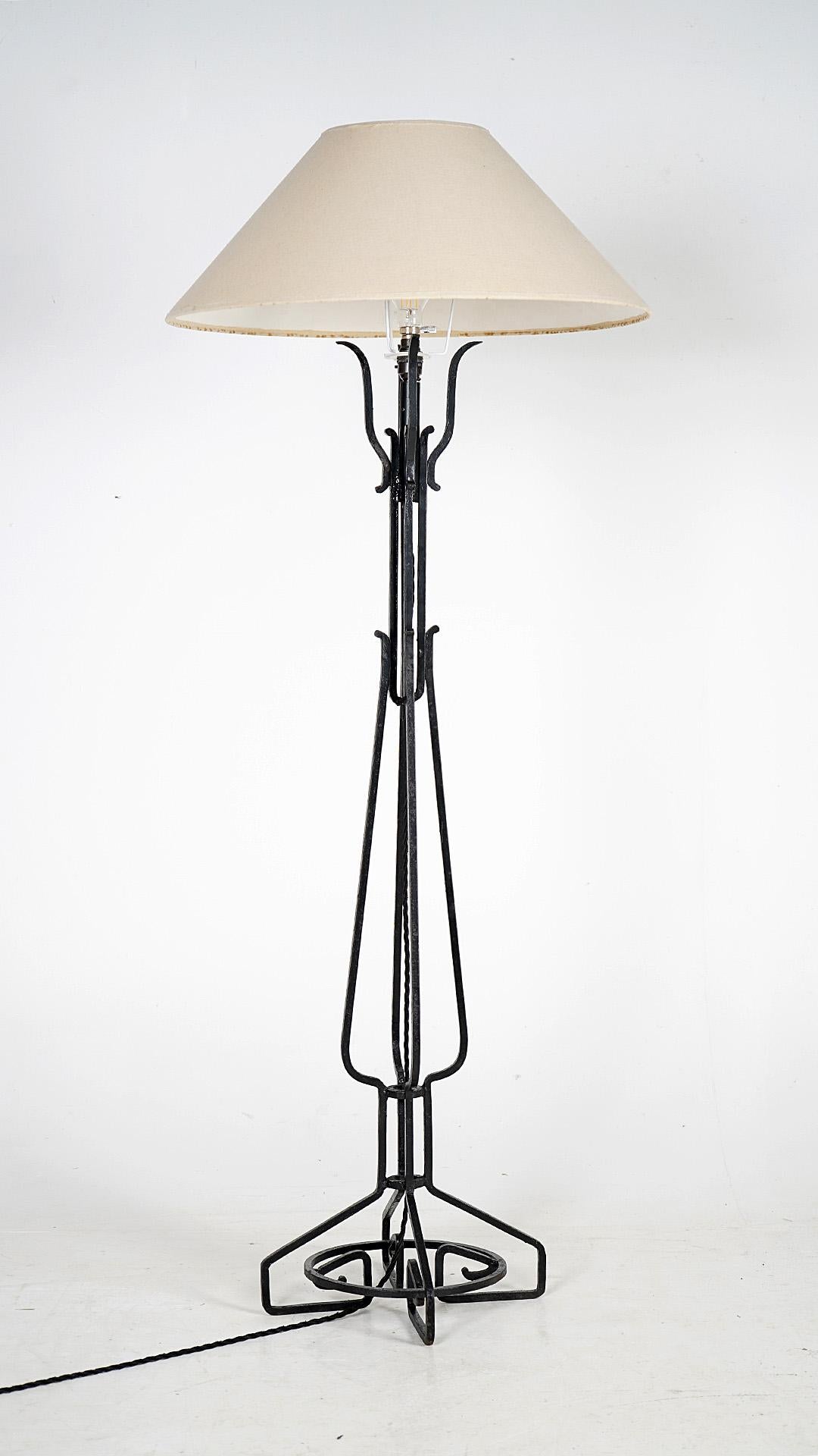 Pair Of Neoclassical Style Black Iron Floor Lamps 4