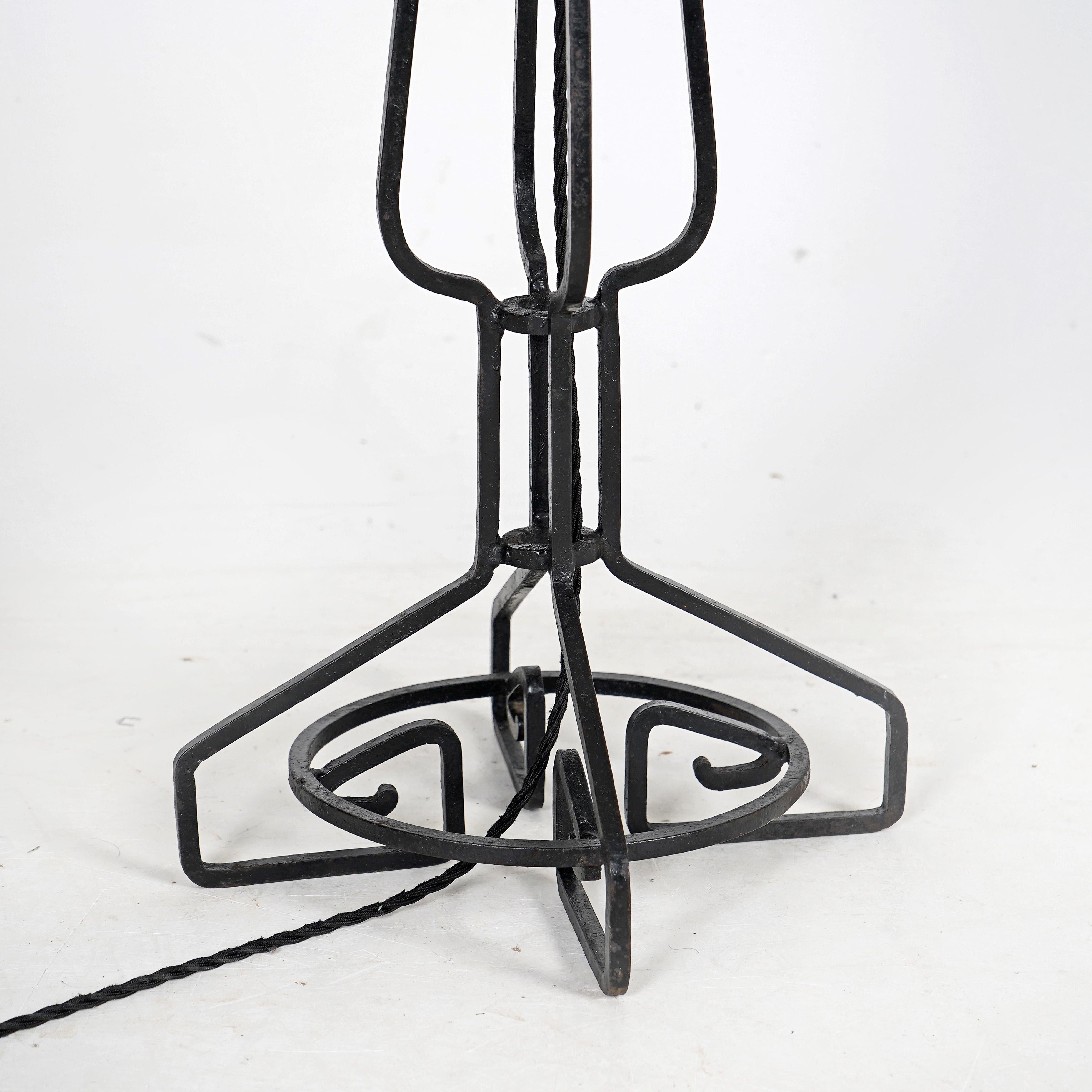 20th Century Pair Of Neoclassical Style Black Iron Floor Lamps