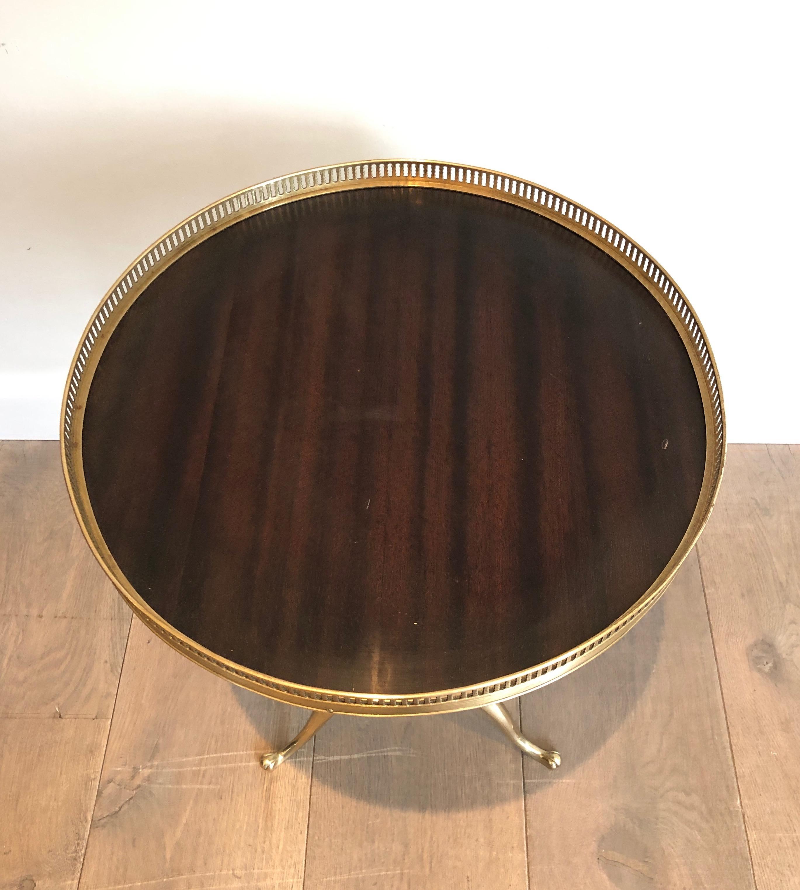 Pair of Neoclassical Style Brass and Mahogany Side Tables 6