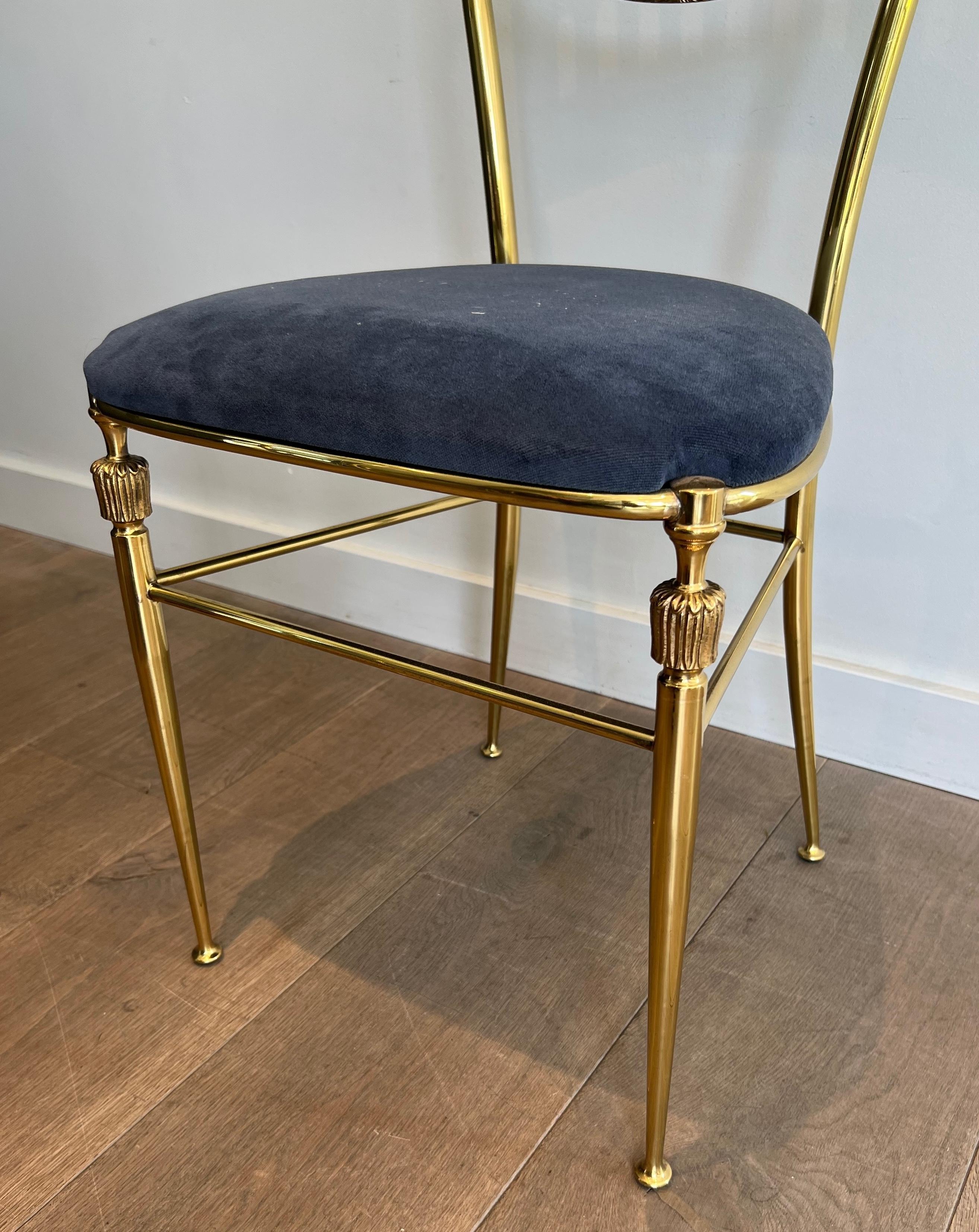 Coppia di sedie in ottone in stile neoclassico attribuite alla Maison Jansen in vendita 4