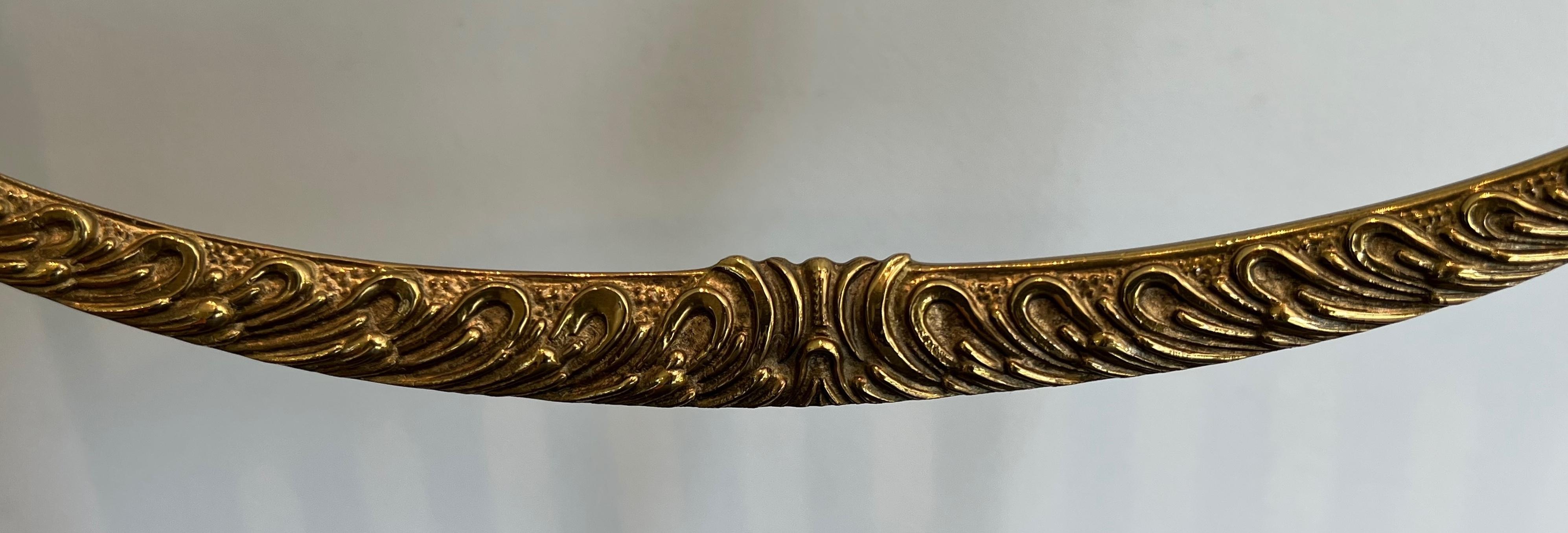 Coppia di sedie in ottone in stile neoclassico attribuite alla Maison Jansen in vendita 6
