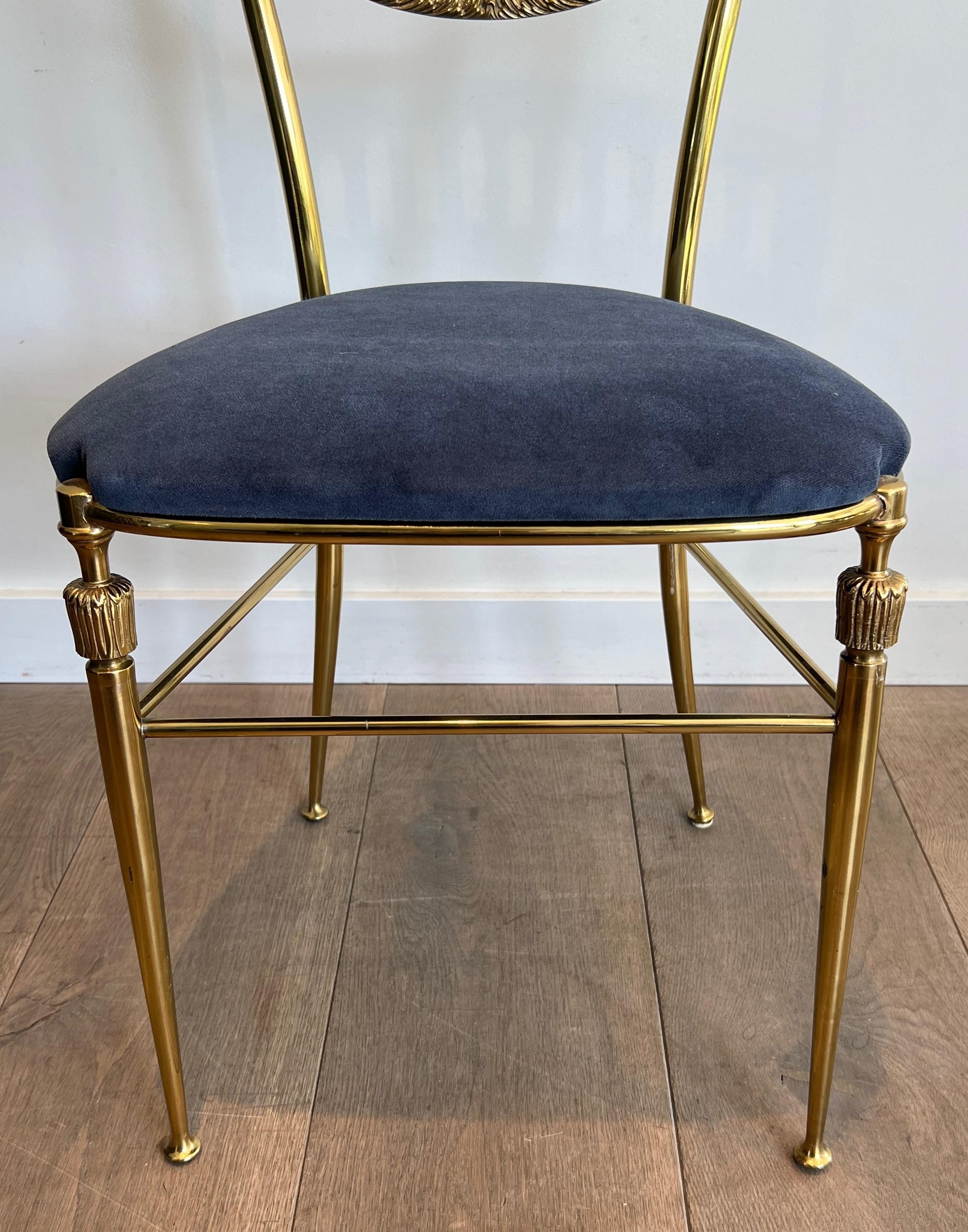Coppia di sedie in ottone in stile neoclassico attribuite alla Maison Jansen in vendita 8