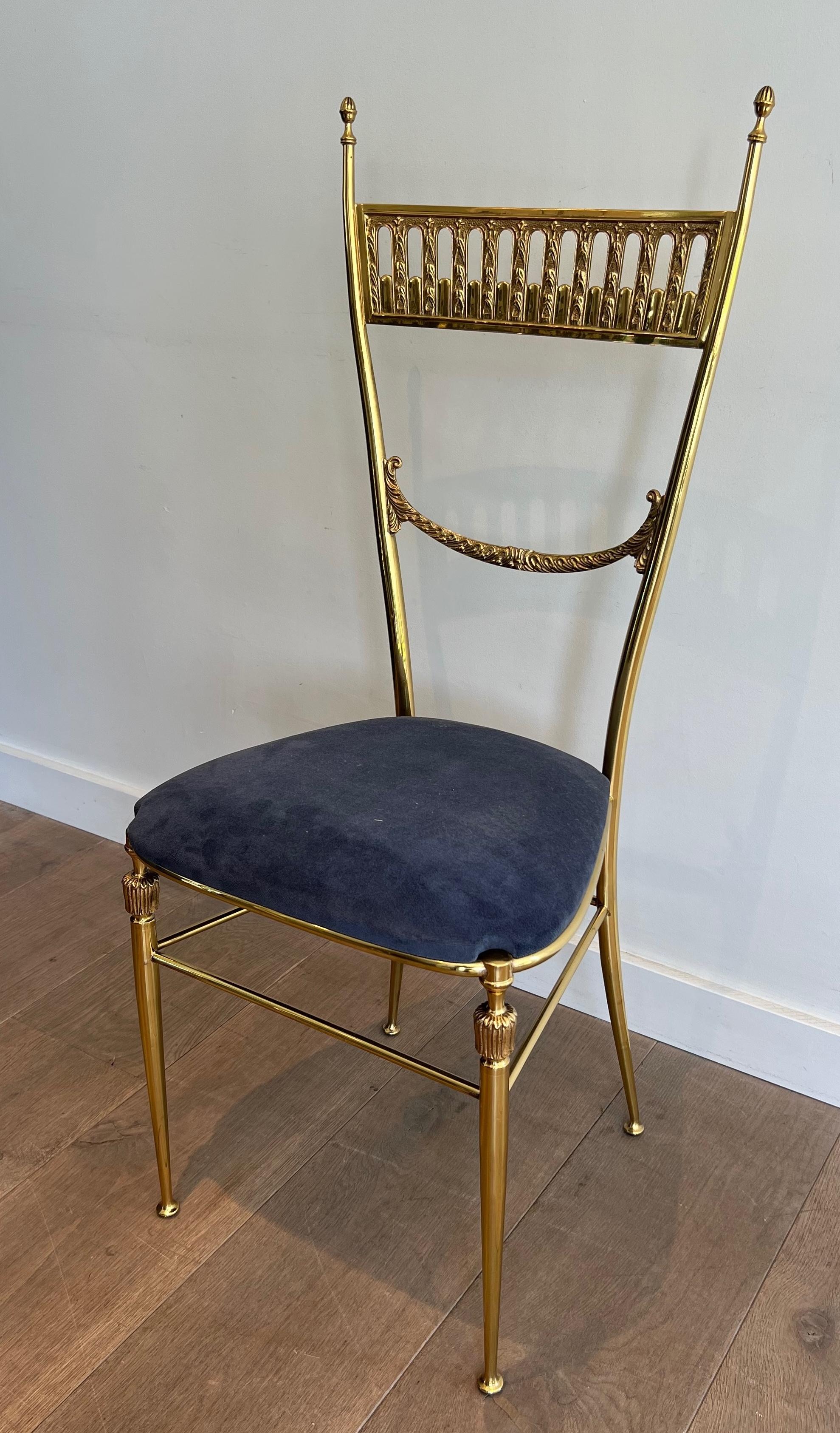 Coppia di sedie in ottone in stile neoclassico attribuite alla Maison Jansen in vendita 12