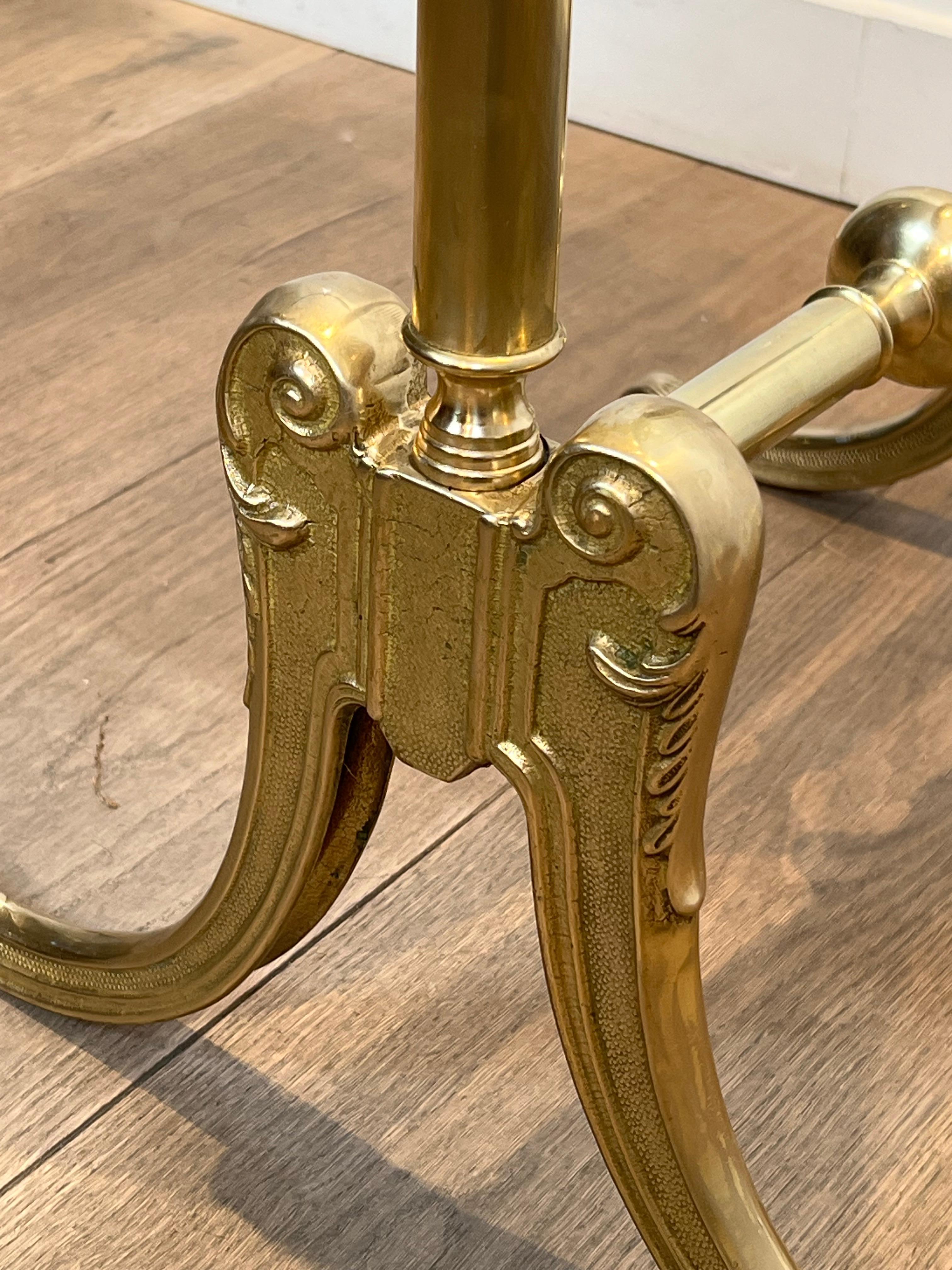 Paire de miroirs Psyché en laiton de style néoclassique dans le style de la Maison Jansen en vente 9