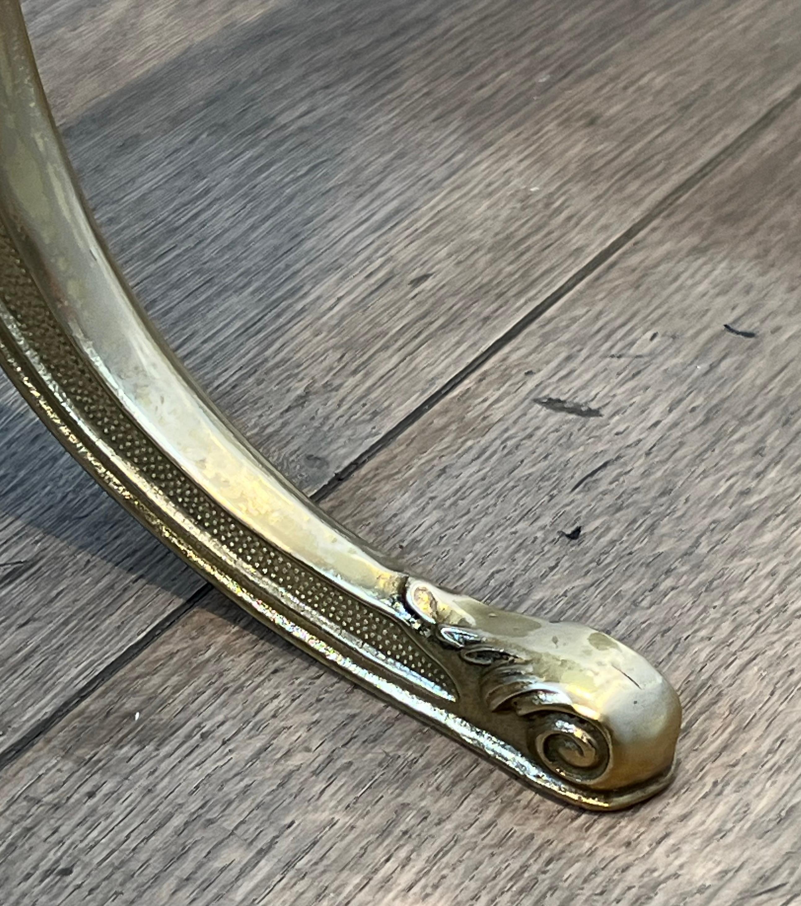 Paire de miroirs Psyché en laiton de style néoclassique dans le style de la Maison Jansen en vente 10