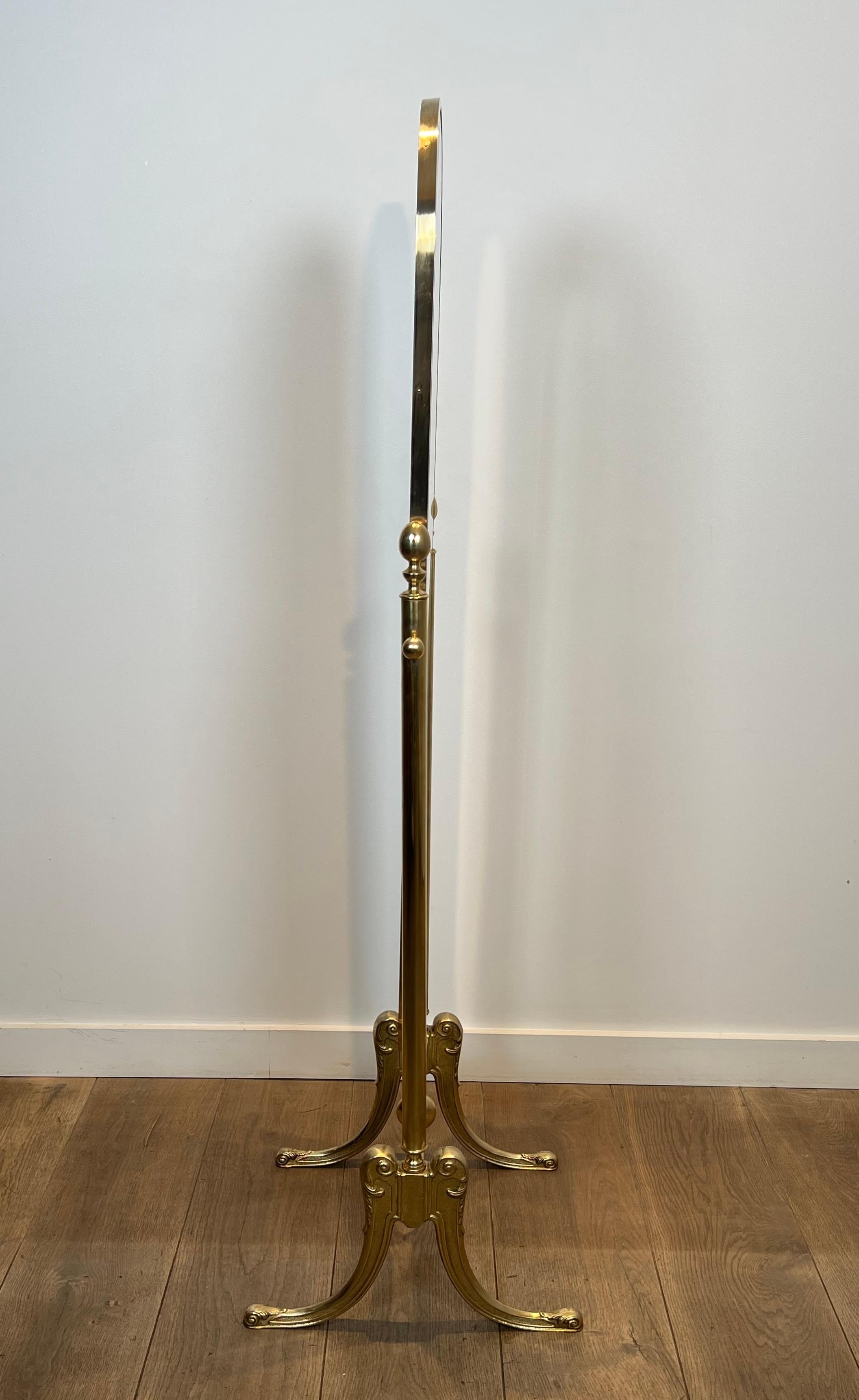 Fin du 20e siècle Paire de miroirs Psyché en laiton de style néoclassique dans le style de la Maison Jansen en vente