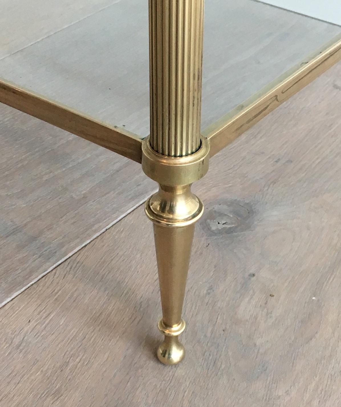 Pair of Neoclassical Style Brass Side Tables Attributed to Maison Jansen For Sale 6