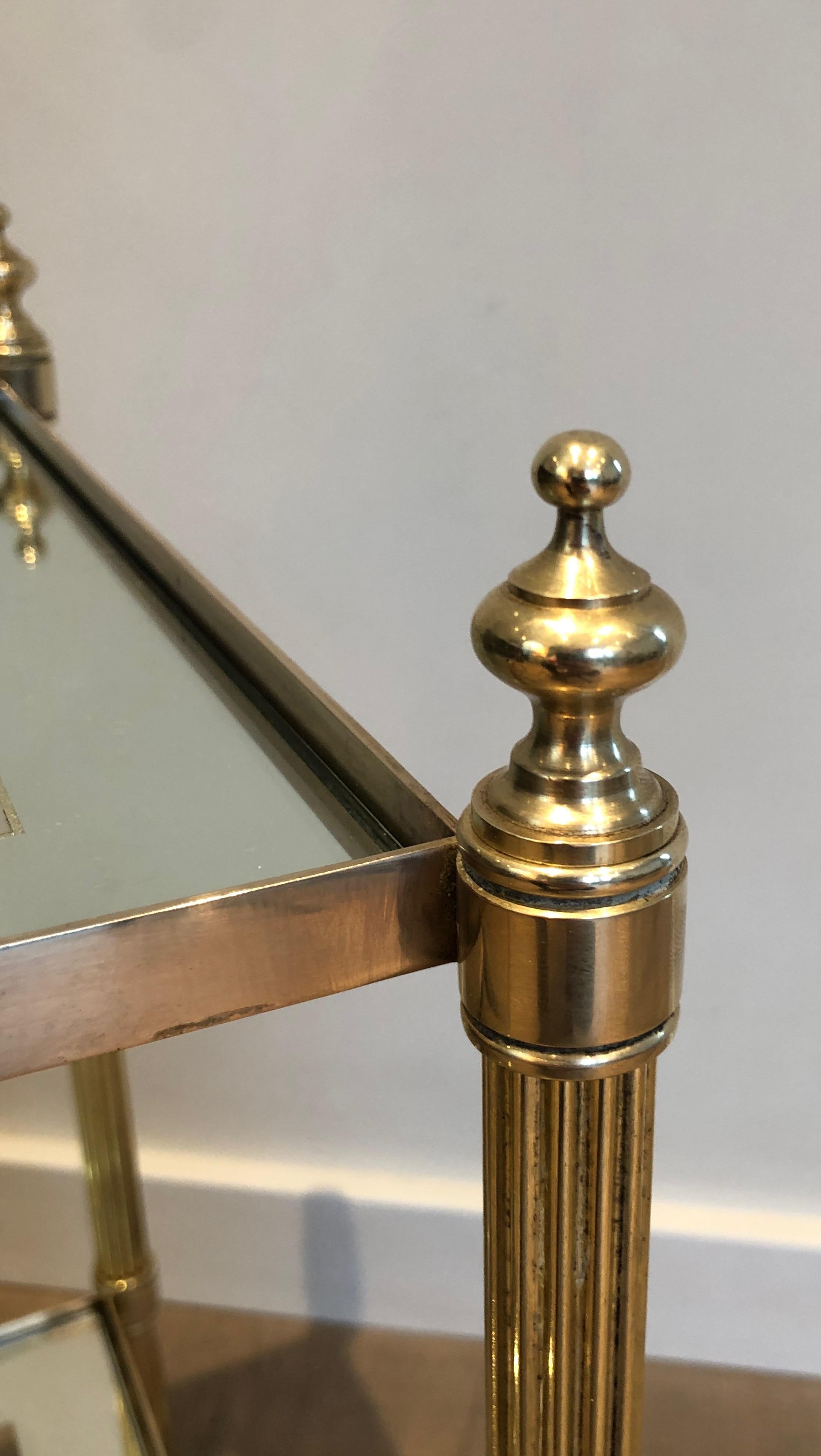 Pair of Neoclassical Style Brass Side Tables by Maison Jansen For Sale 9
